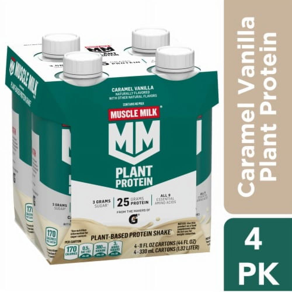 Muscle Milk Plant Based Caramel Vanilla Protein Shake Pack