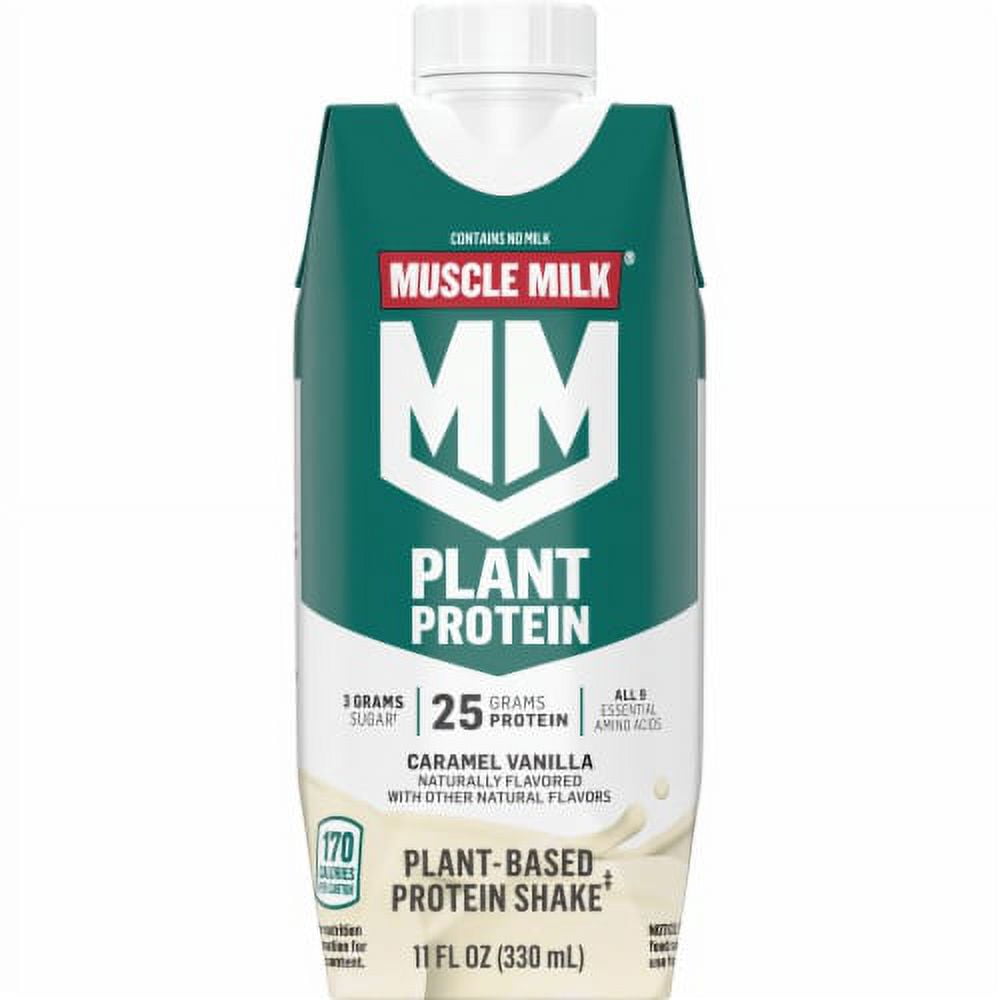 Muscle Milk Plant Based Caramel Vanilla Protein Shake Pack
