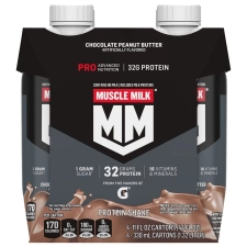 Muscle Milk Pro Series Protein Shakes, Chocolate Peanut Butter Flavor, 32g, 11 oz, Pack of 4
