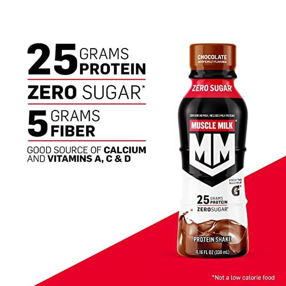 Muscle Milk Genuine Protein Shake Chocolate 20g Protein 11.16 Fl Oz Pack of 12