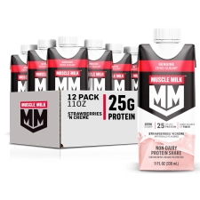 Muscle Milk Genuine Strawberries N Crème Protein Shake 11 fl oz 12 Pack Carton