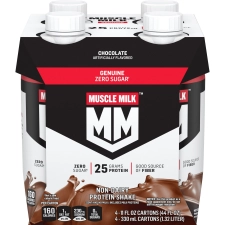 Muscle Milk Genuine Chocolate Protein Shake 11 fl oz Carton 4 Pack x 3