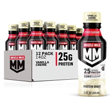 Muscle Milk Vanilla Creme Muscle Milk Liquid Protein Shake 25g Protein 14 Fl Oz Bottle 12 Pack