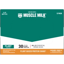 Muscle Milk Caramel Vanilla Plant Based Protein Shake 14 Fl Oz 12 Count