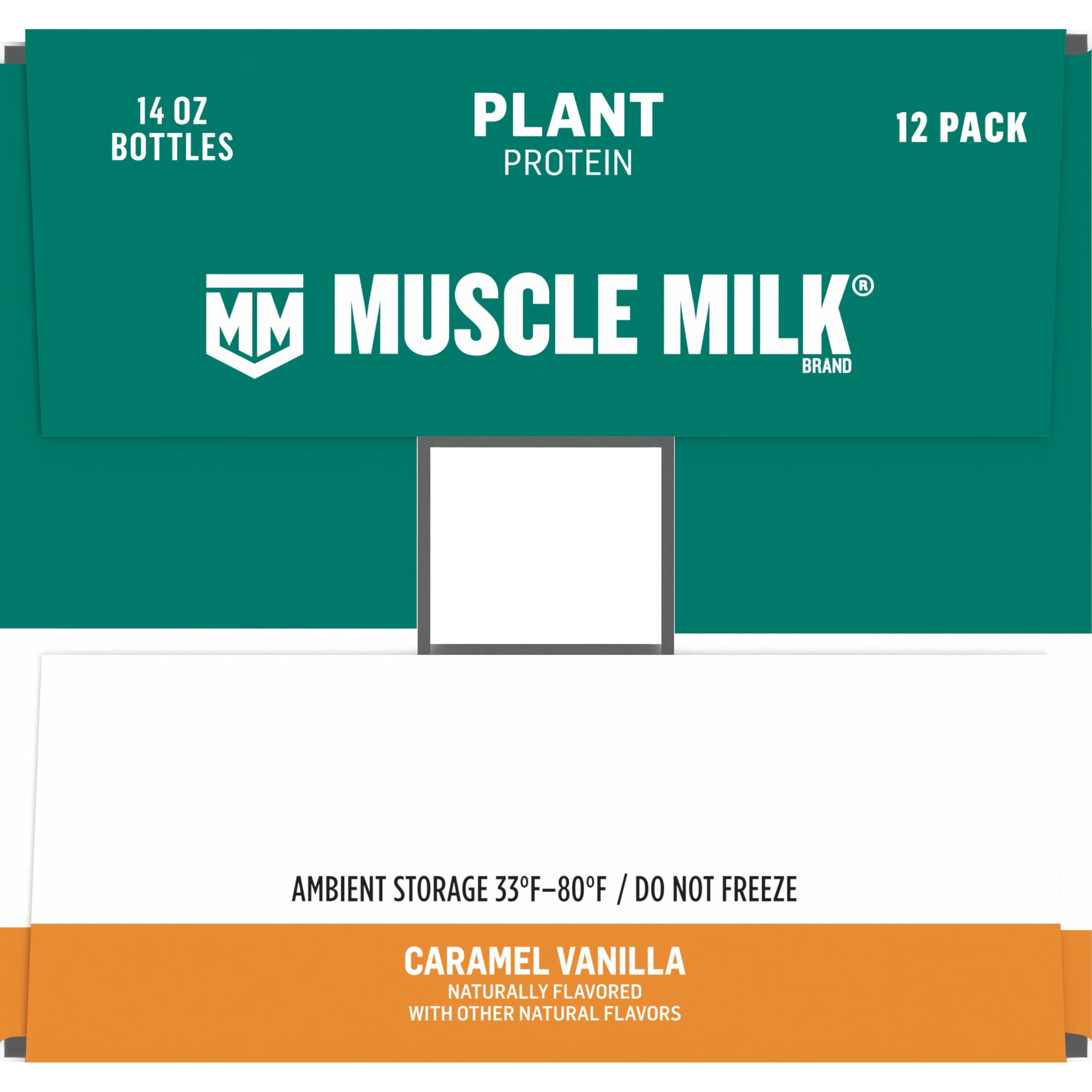 Muscle Milk Caramel Vanilla Plant Based Protein Shake 14 Fl Oz 12 Count
