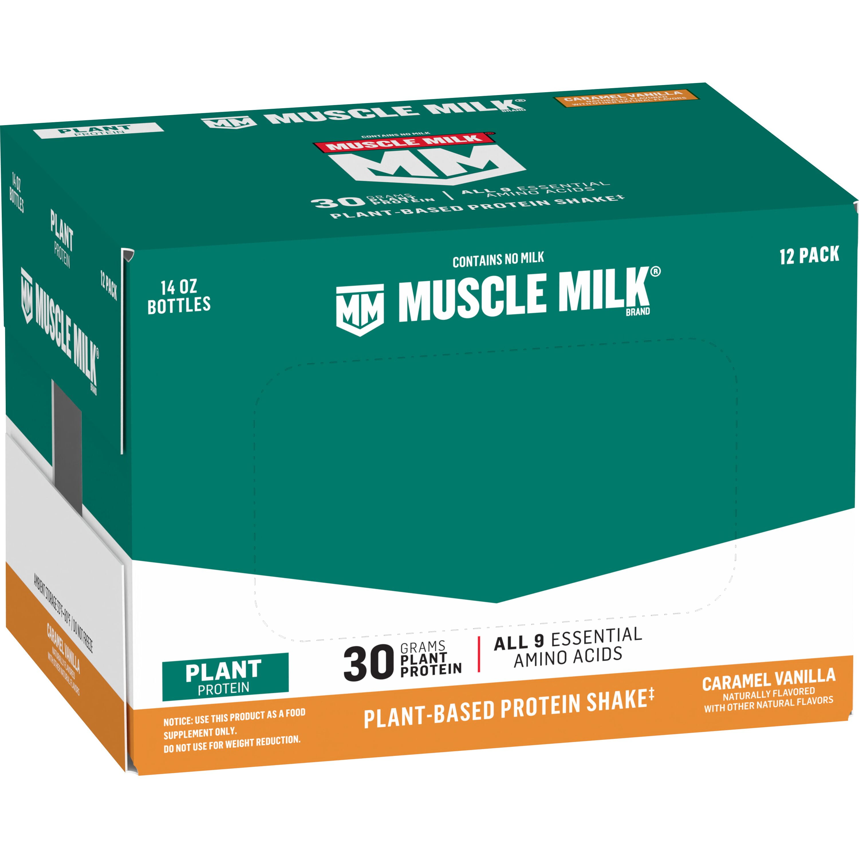 Muscle Milk Caramel Vanilla Plant Based Protein Shake 14 Fl Oz 12 Count