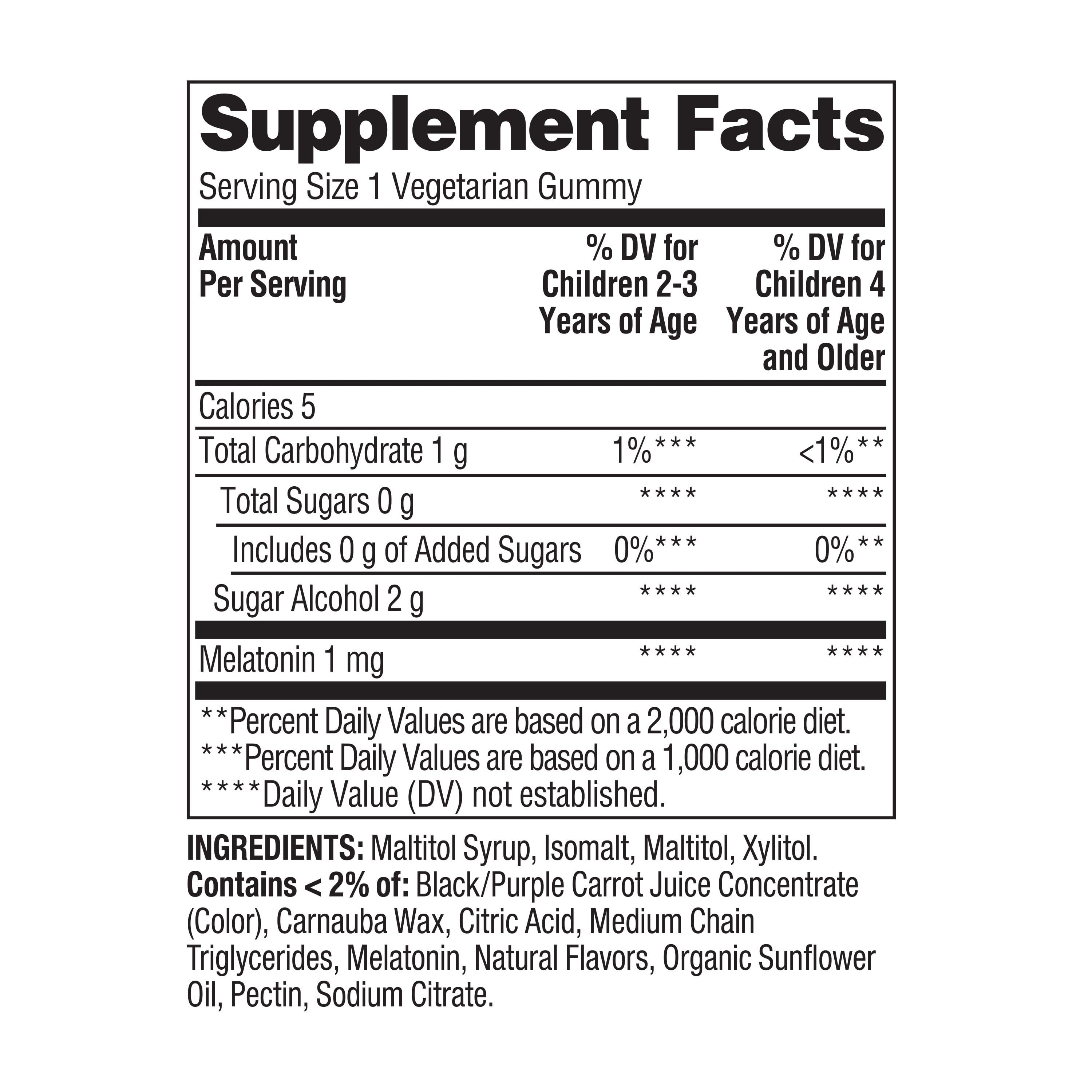 Spring Valley Zero Sugar Kids Melatonin Sleep Support Supplement Gummies Blackberry Raspberry 1mg 60 Count