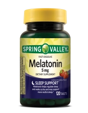 Spring Valley Melatonin Sleep Supplement Fast Dissolve Tablets Strawberry 5 mg 120 Count