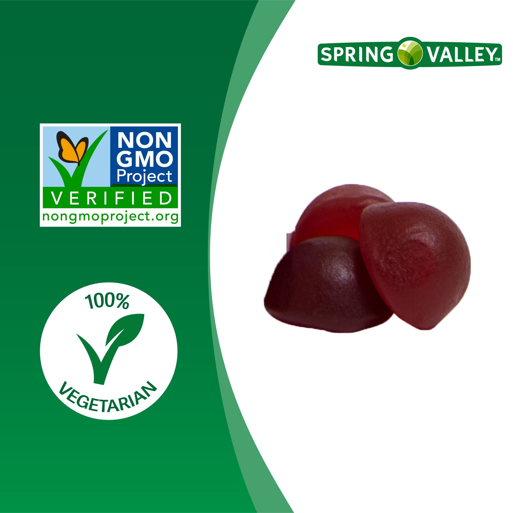 Spring Valley Kids Melatonin Gummies Raspberry 1mg 60 Count Natural Sleep Aid Supplement