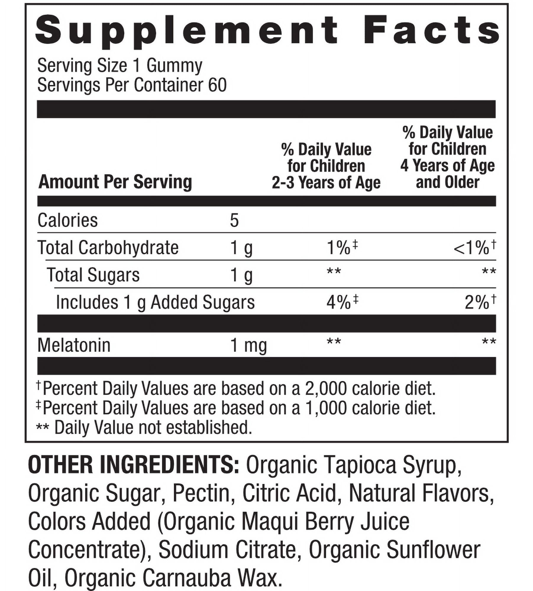 Spring Valley Kids Melatonin Gummies Raspberry 1mg 60 Count Natural Sleep Aid Supplement