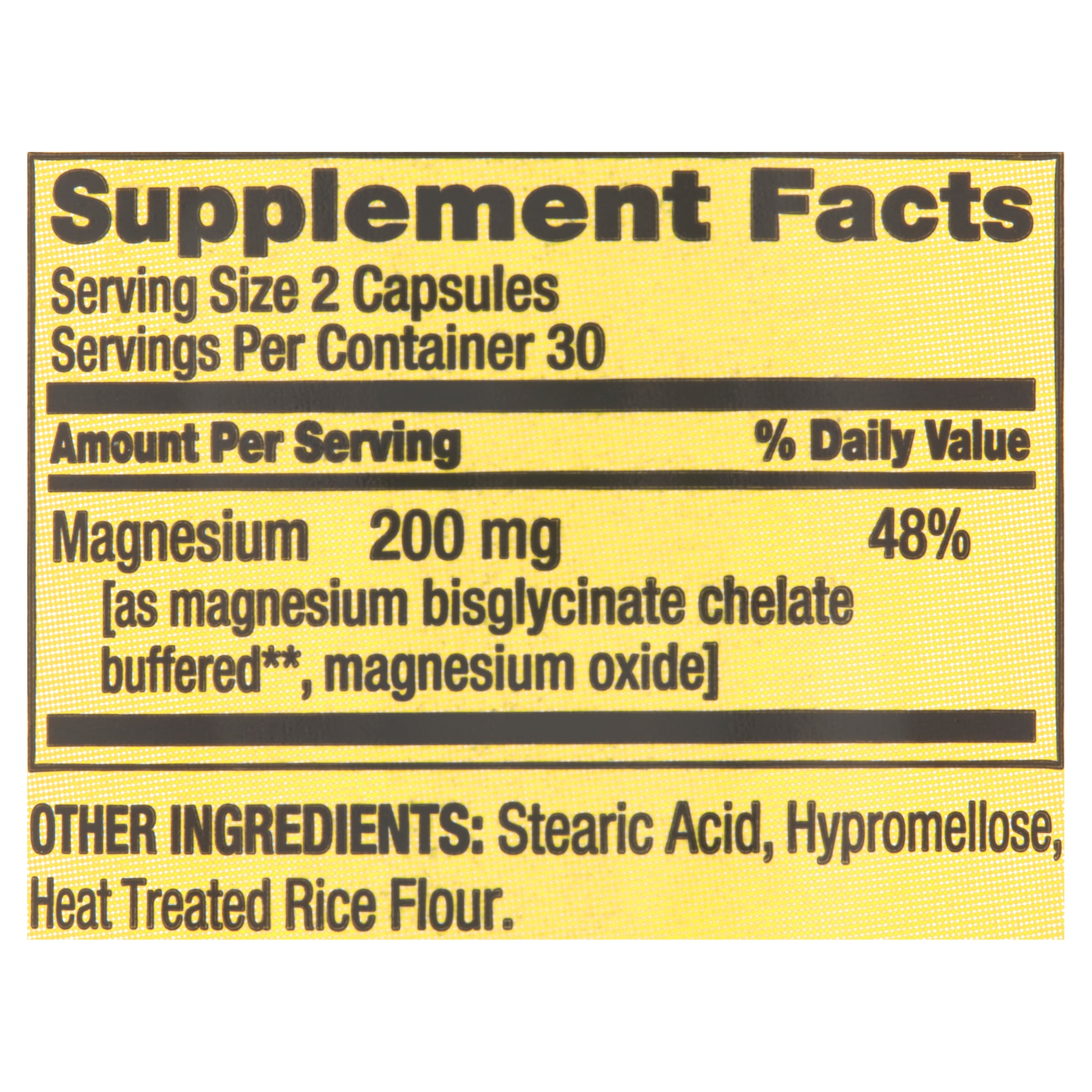 Spring Valley Magnesium Sleep Support Bone Muscle Health Dietary Supplement Vegetarian Capsules 200 mg 60 Count