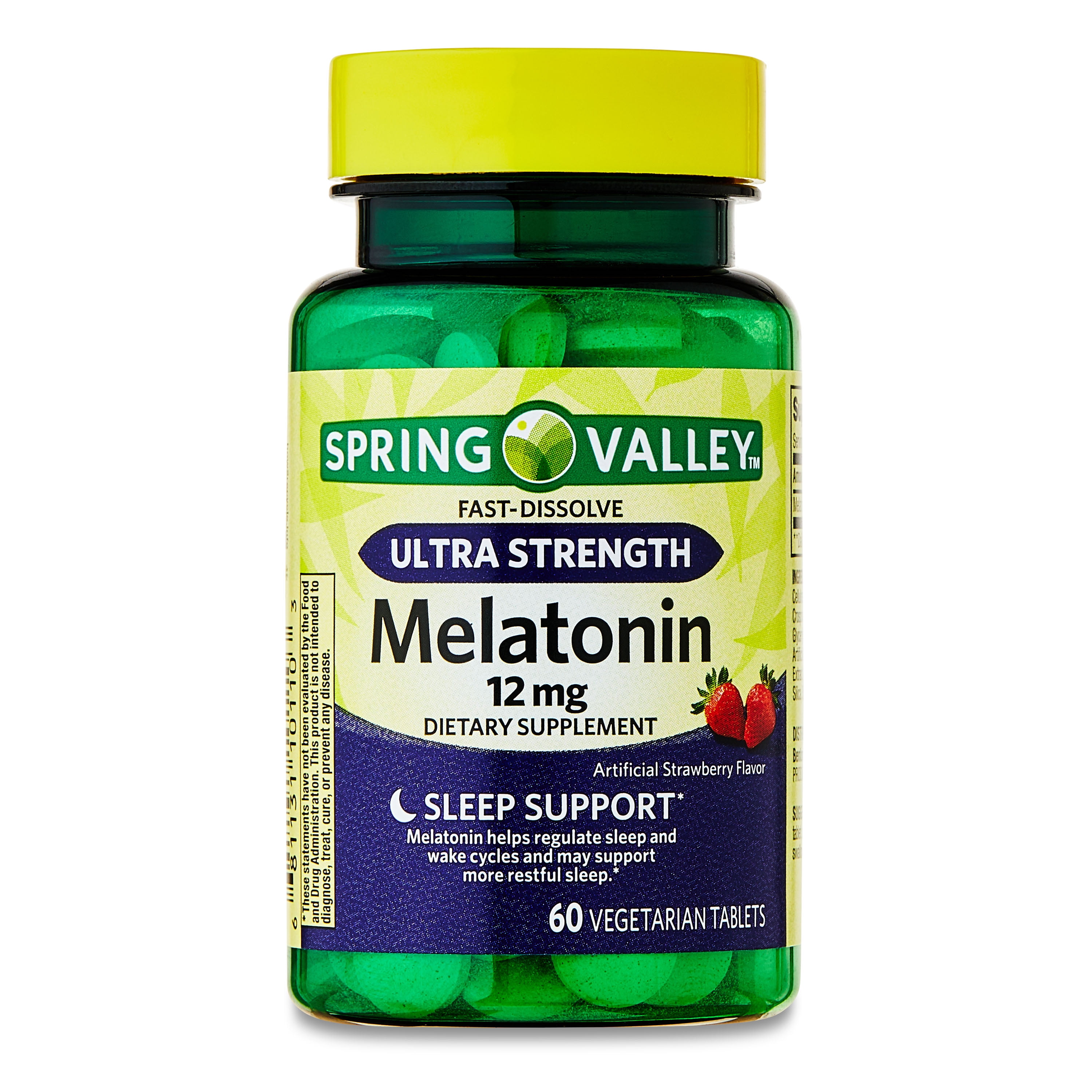 Spring Valley 12mg Melatonin Fast Dissolve Sleep Support 60 Count Tablets