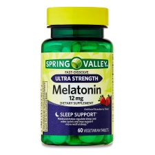 Spring Valley 12mg Melatonin Fast Dissolve Sleep Support 60 Count Tablets