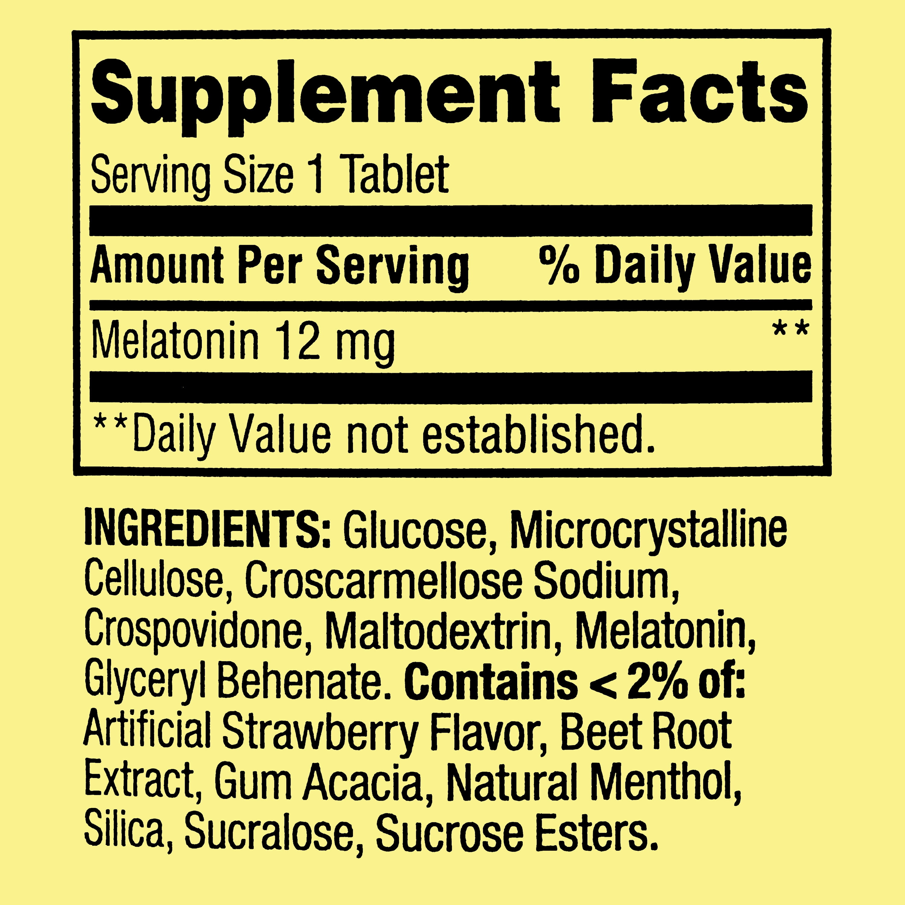 Spring Valley 12mg Melatonin Fast Dissolve Sleep Support 60 Count Tablets