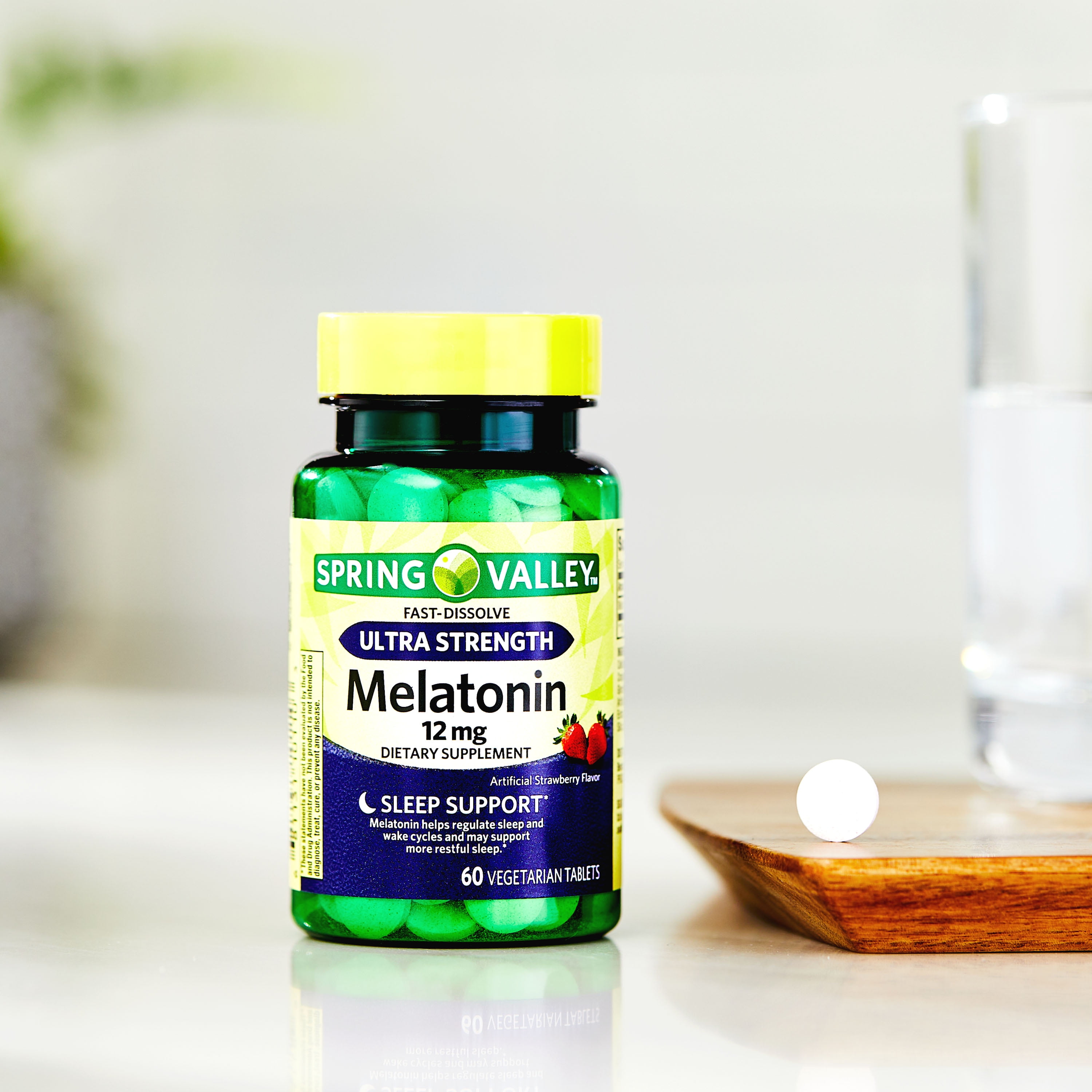 Spring Valley 12mg Melatonin Fast Dissolve Sleep Support 60 Count Tablets