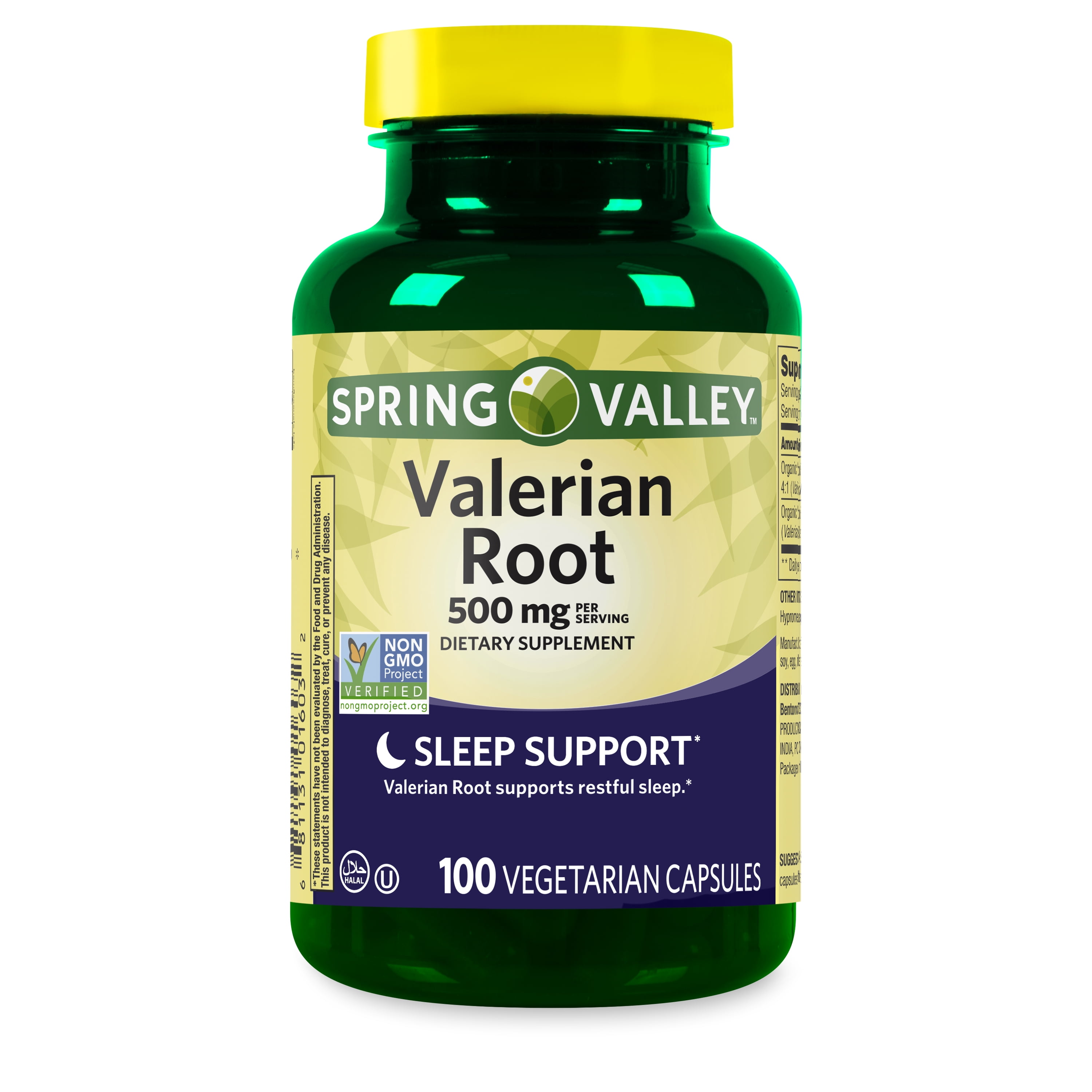 Spring Valley Valerian Root Capsules 500mg 100 Count for Sleep Support