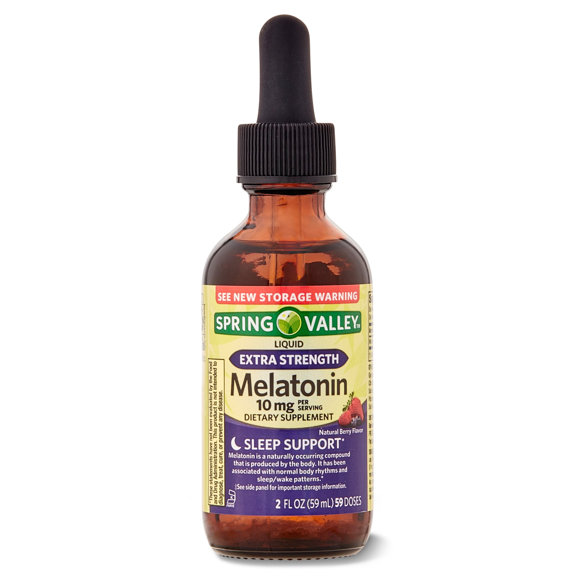 Spring Valley Liquid Melatonin Supplement 10mg 2 fl oz for Better Sleep and Relaxation