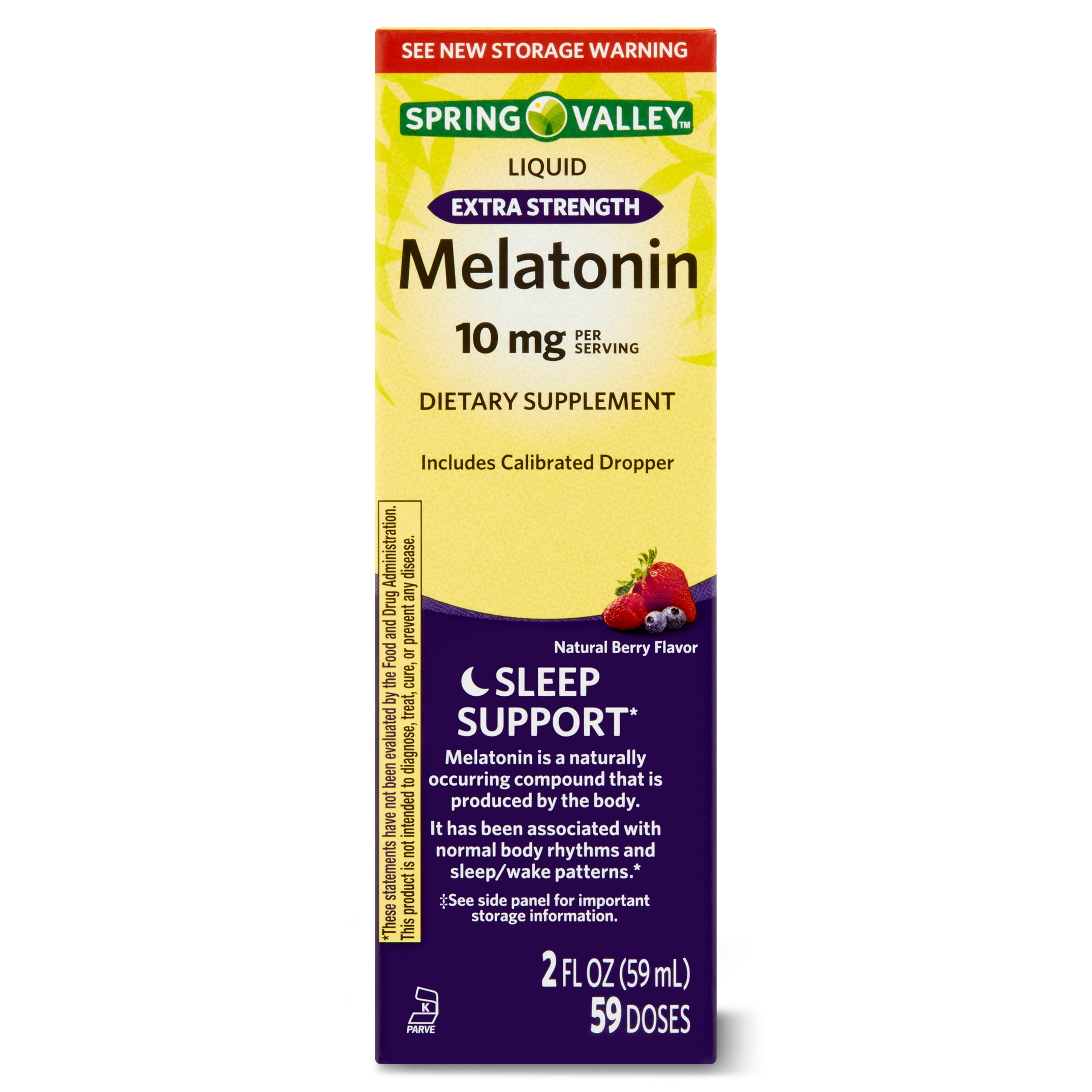 Spring Valley Liquid Melatonin Supplement 10mg 2 fl oz for Better Sleep and Relaxation
