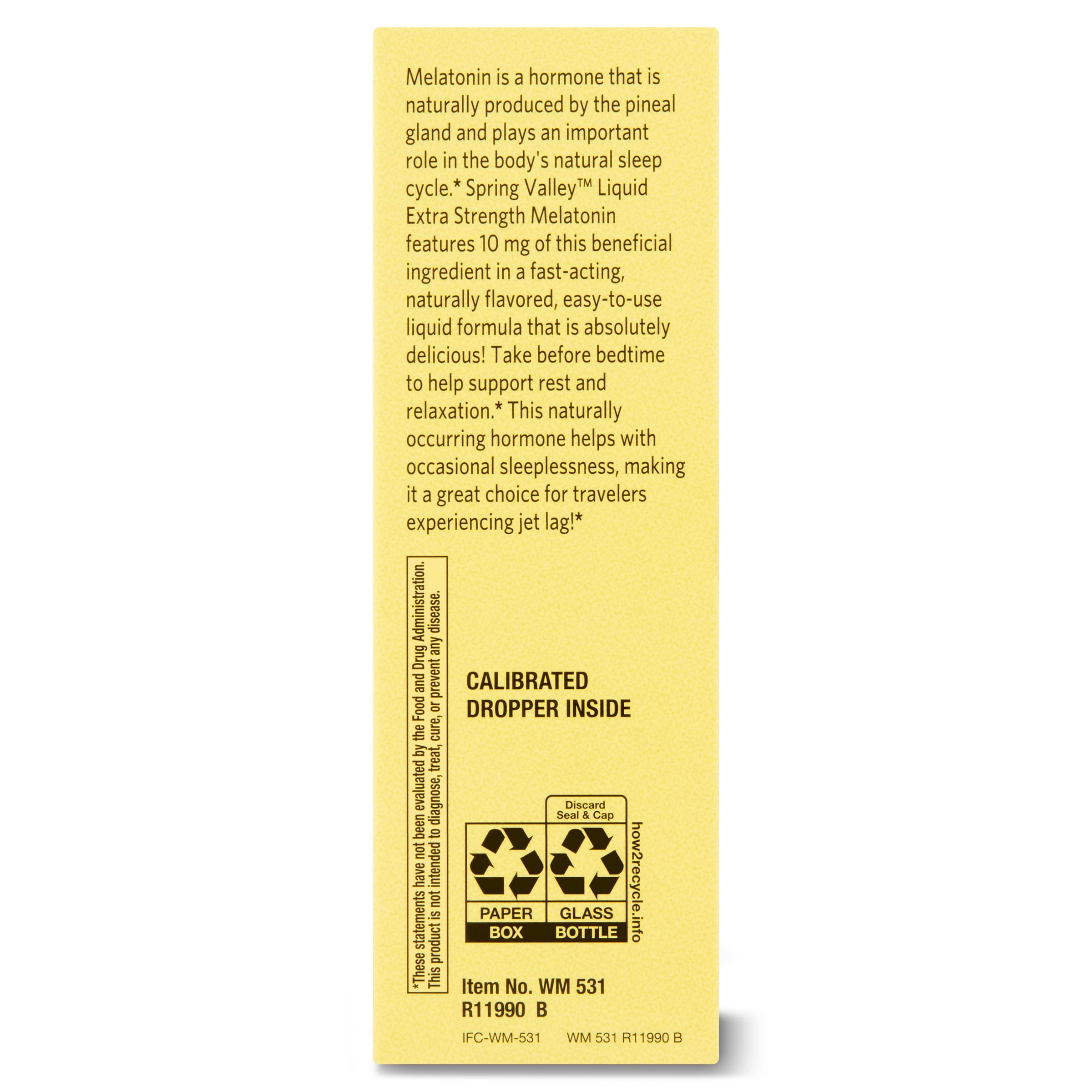 Spring Valley Liquid Melatonin Supplement 10mg 2 fl oz for Better Sleep and Relaxation