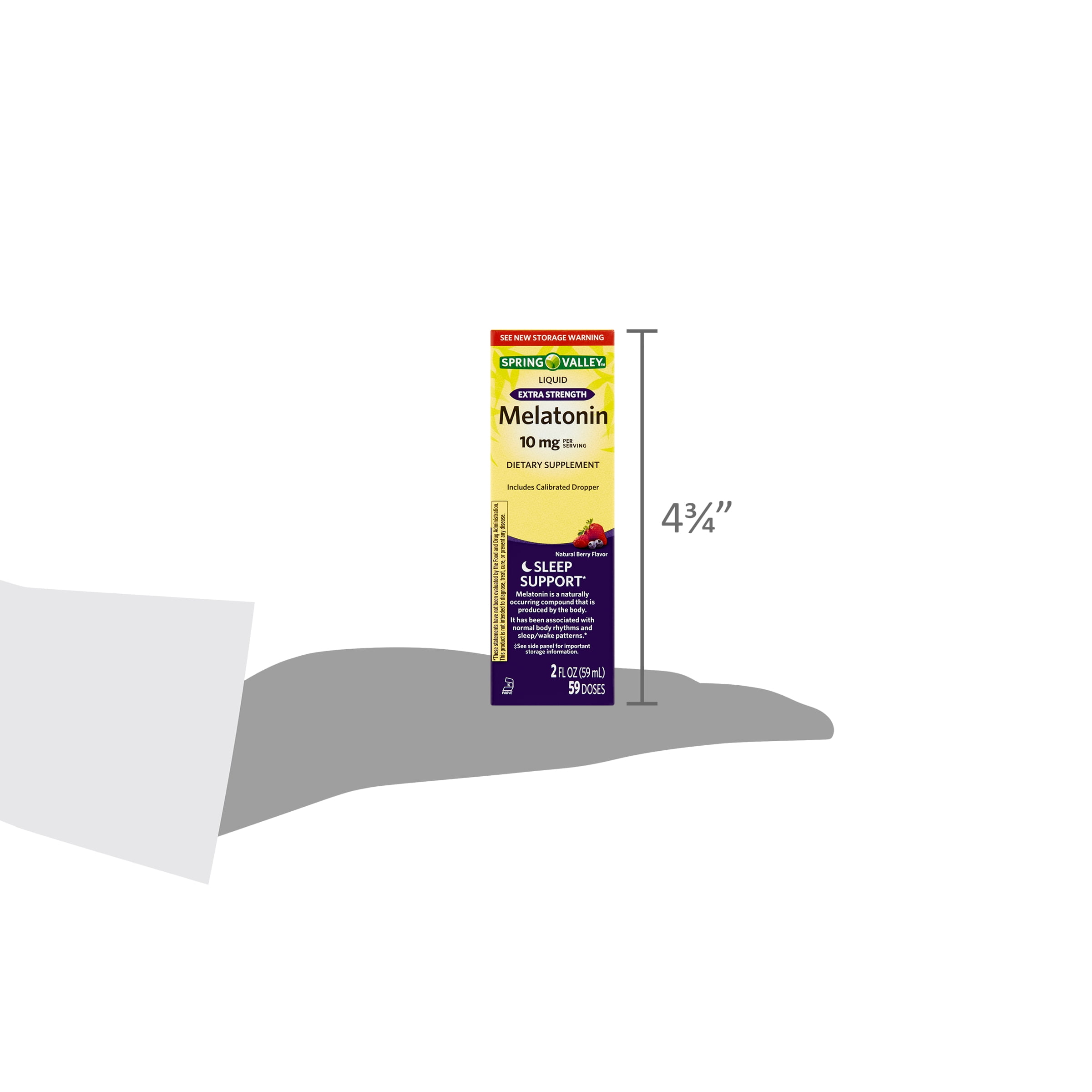 Spring Valley Liquid Melatonin Supplement 10mg 2 fl oz for Better Sleep and Relaxation