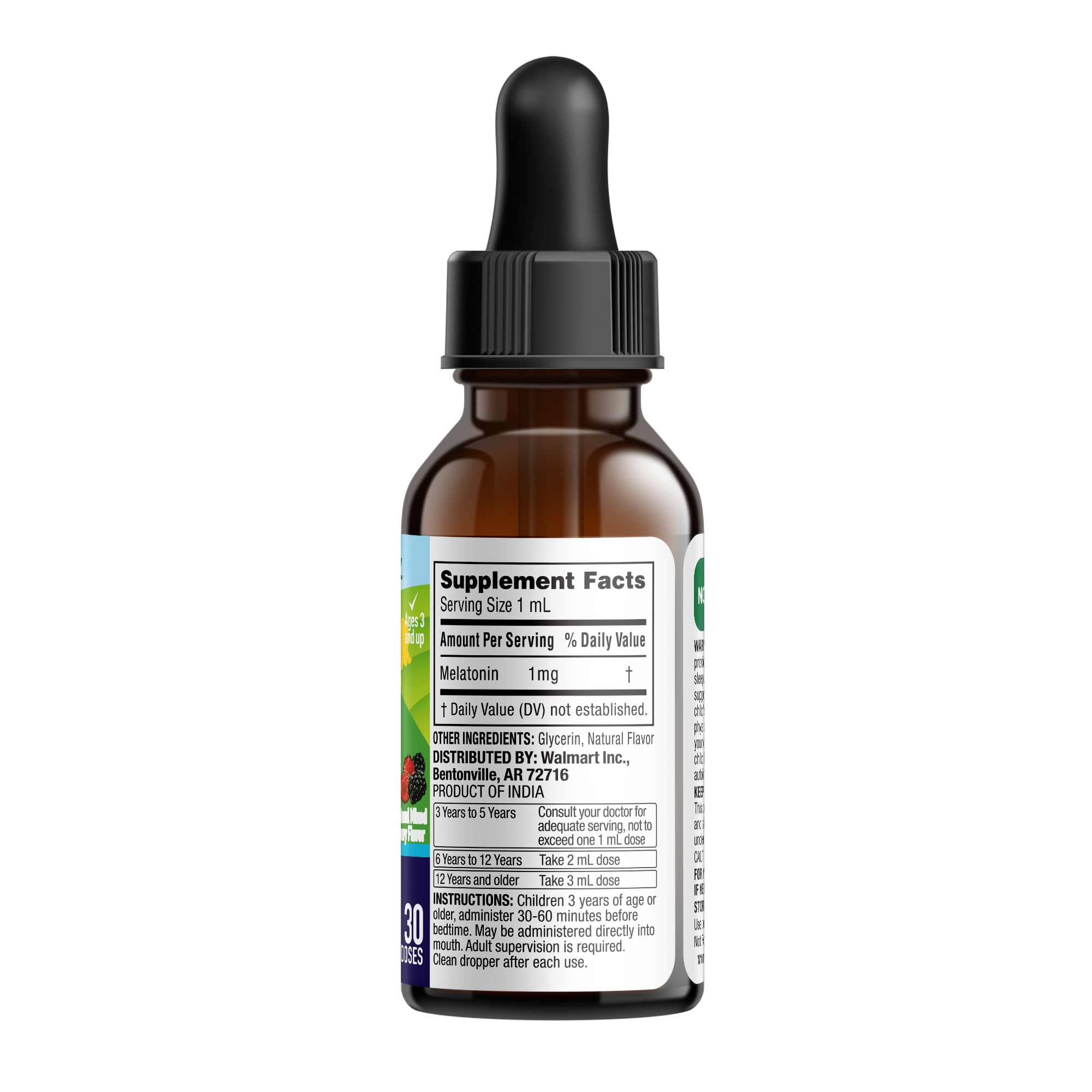 Spring Valley Kids Melatonin Liquid 1 fl oz 1mg Berry Flavor
