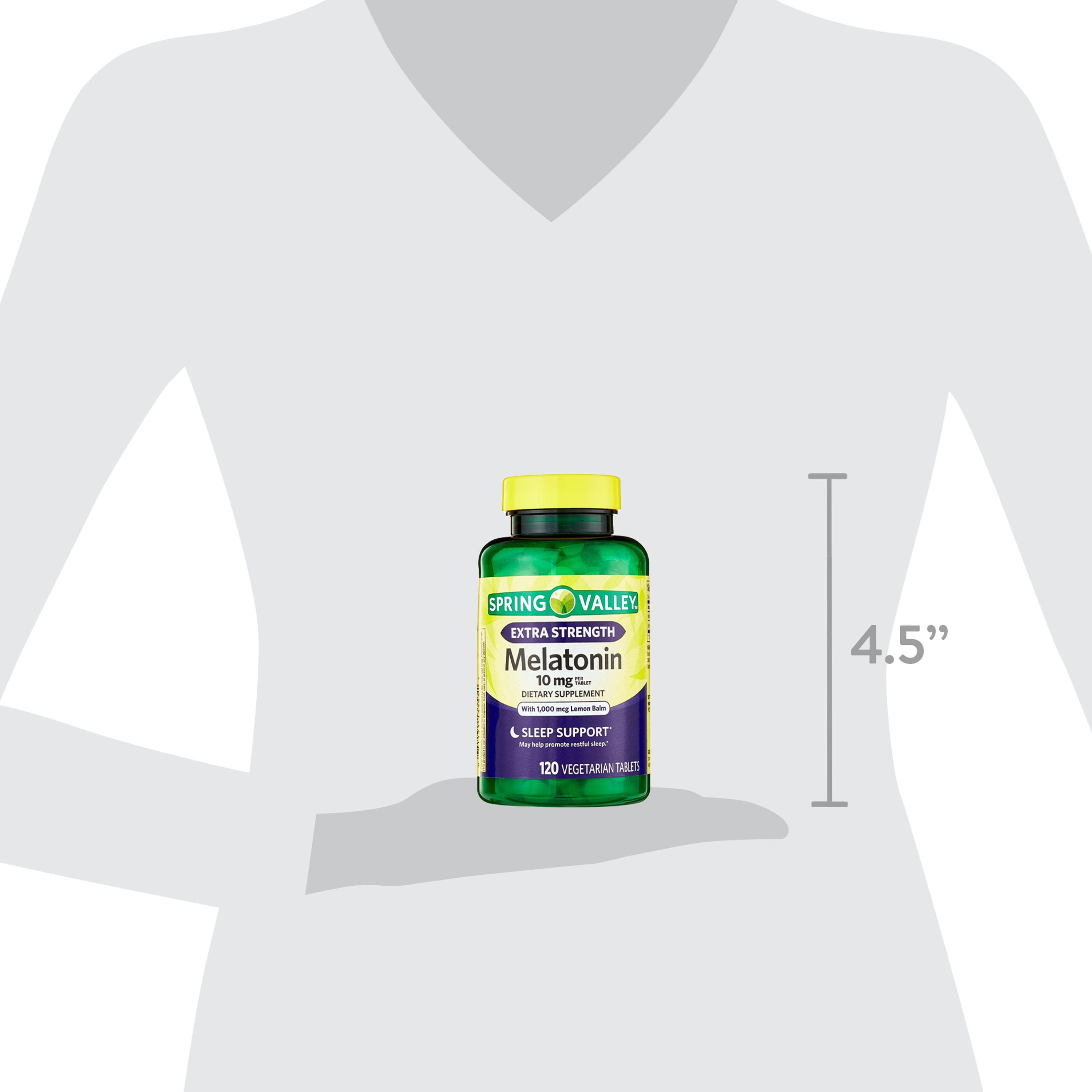 Spring Valley Extra Strength Melatonin 10 mg 120 Count Dietary Supplement for Better Sleep and Relaxation