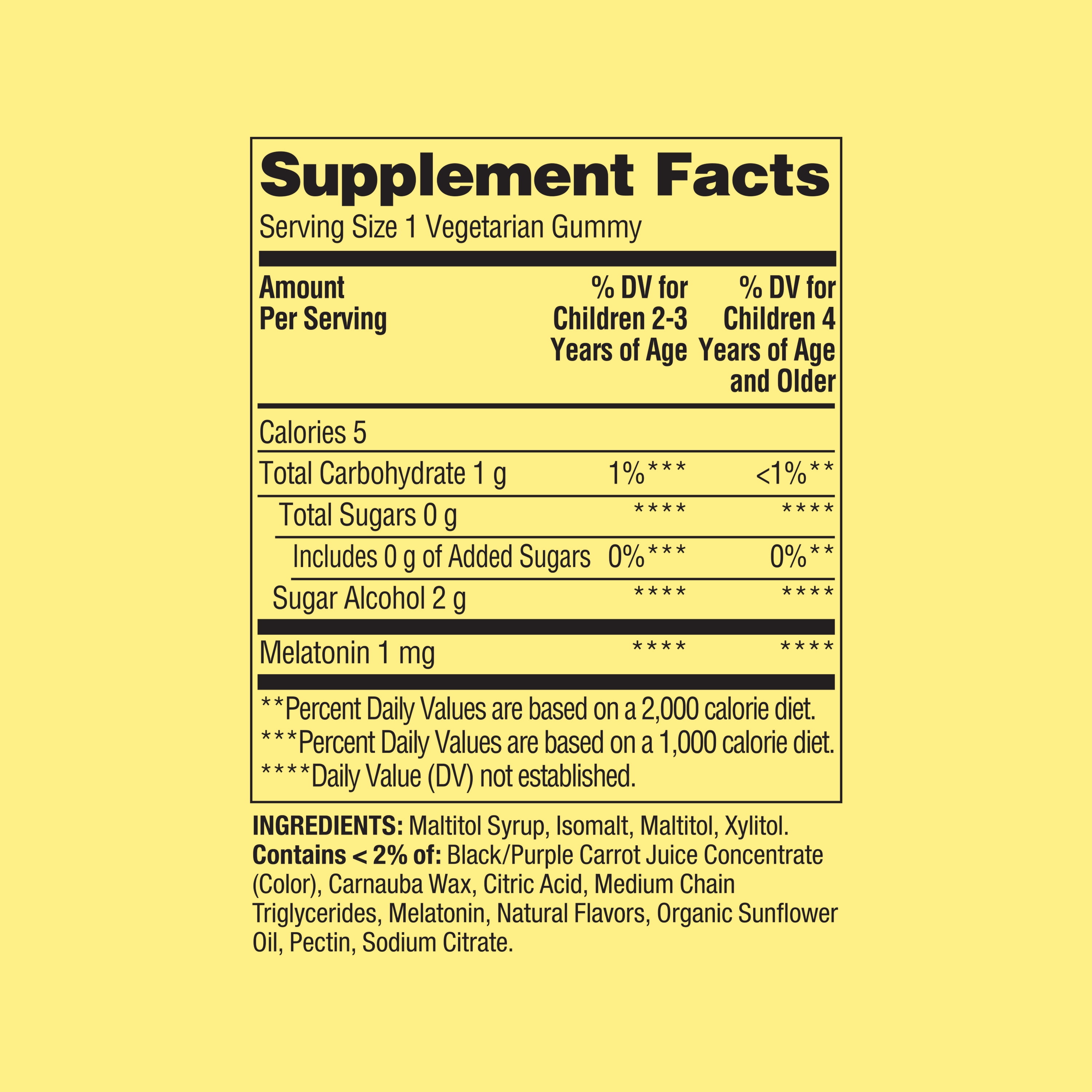 Spring Valley Zero Sugar Kids Melatonin Sleep Support Gummies Raspberry Blackberry 1 mg 120 Count