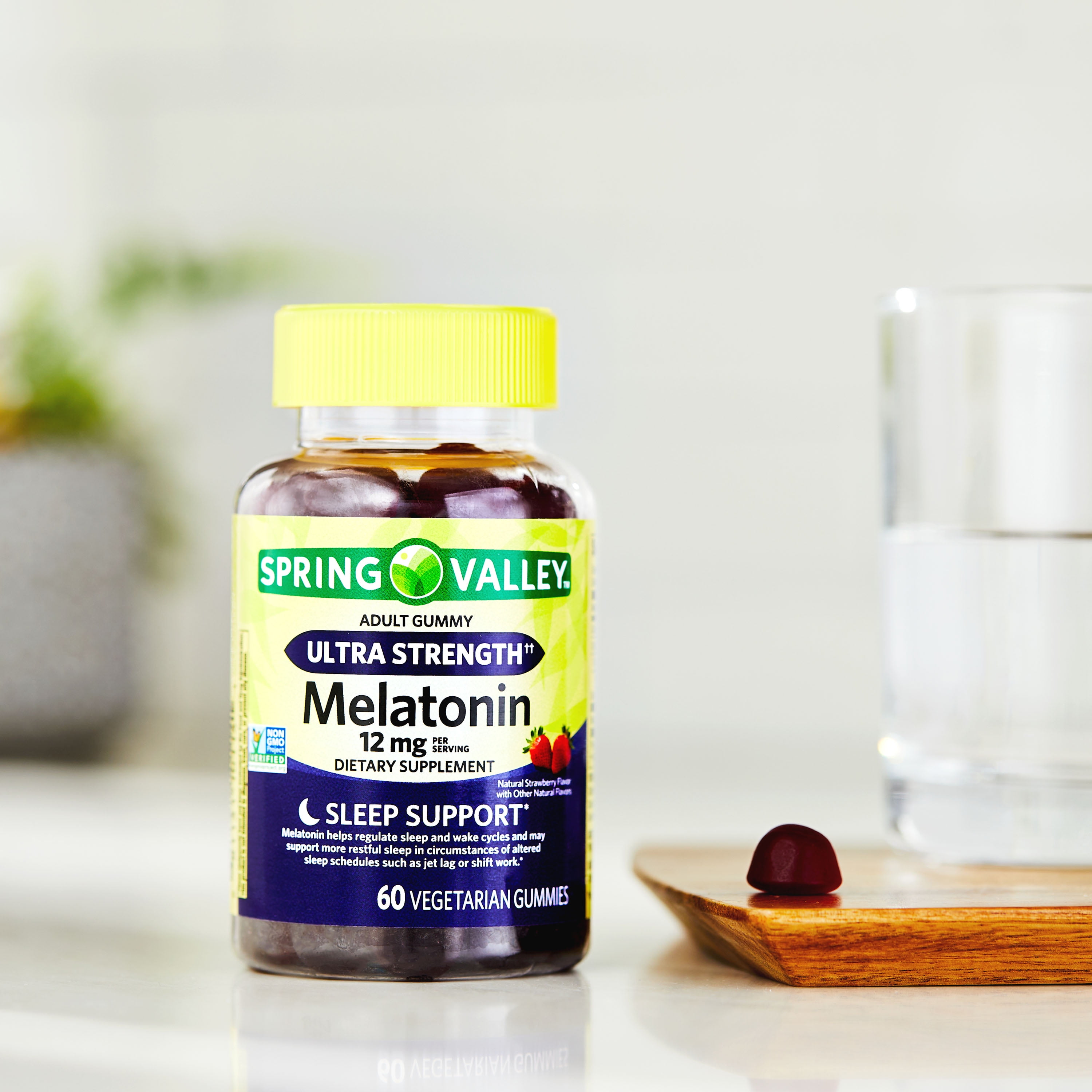 Spring Valley Ultra Strength Melatonin Sleep Support Dietary Supplement Vegetarian Gummies 12mg 60 Count