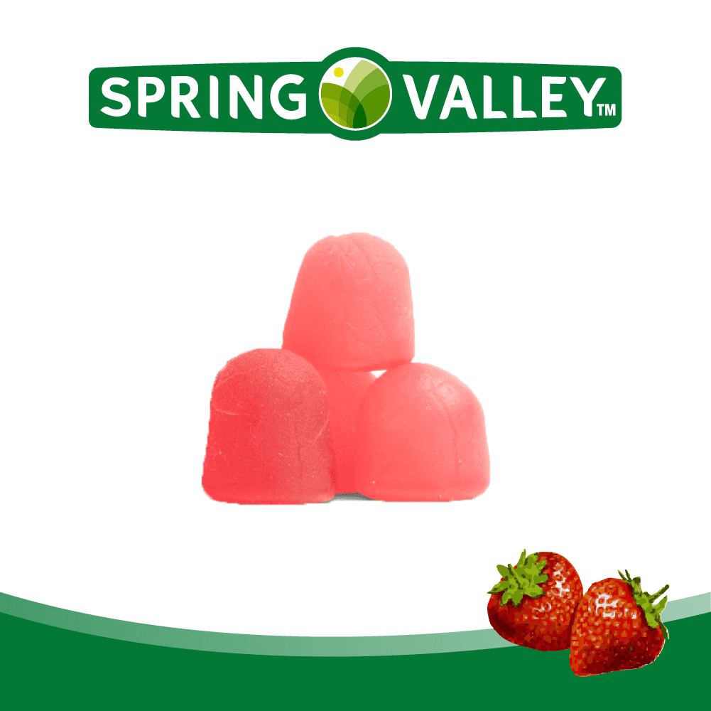 Spring Valley Non GMO Melatonin Gummies Strawberry 5 mg 180 Count for Healthy Sleep Support