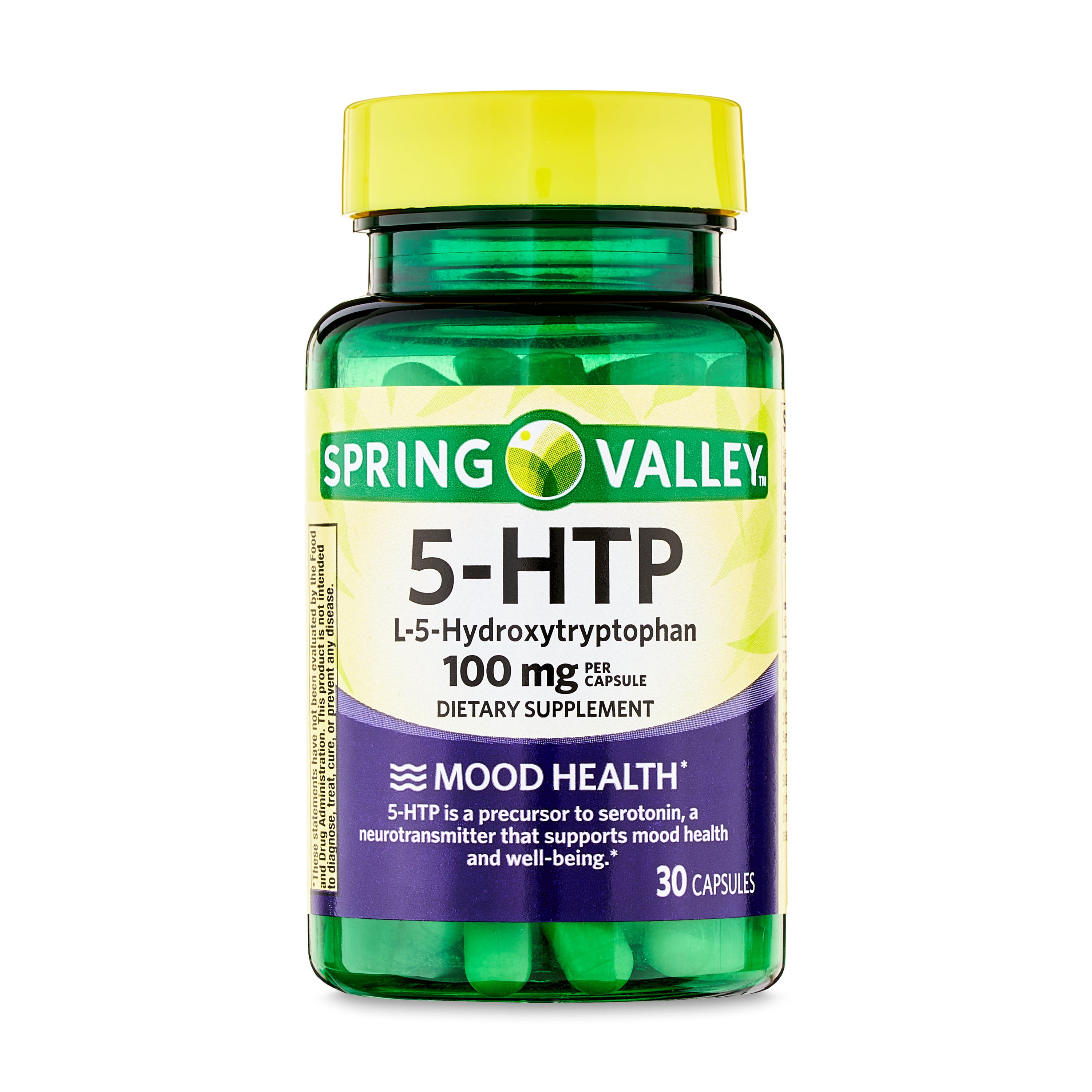 Spring Valley 5 HTP Capsules 100 mg 30 Count Bottle for Mood Support Supplement