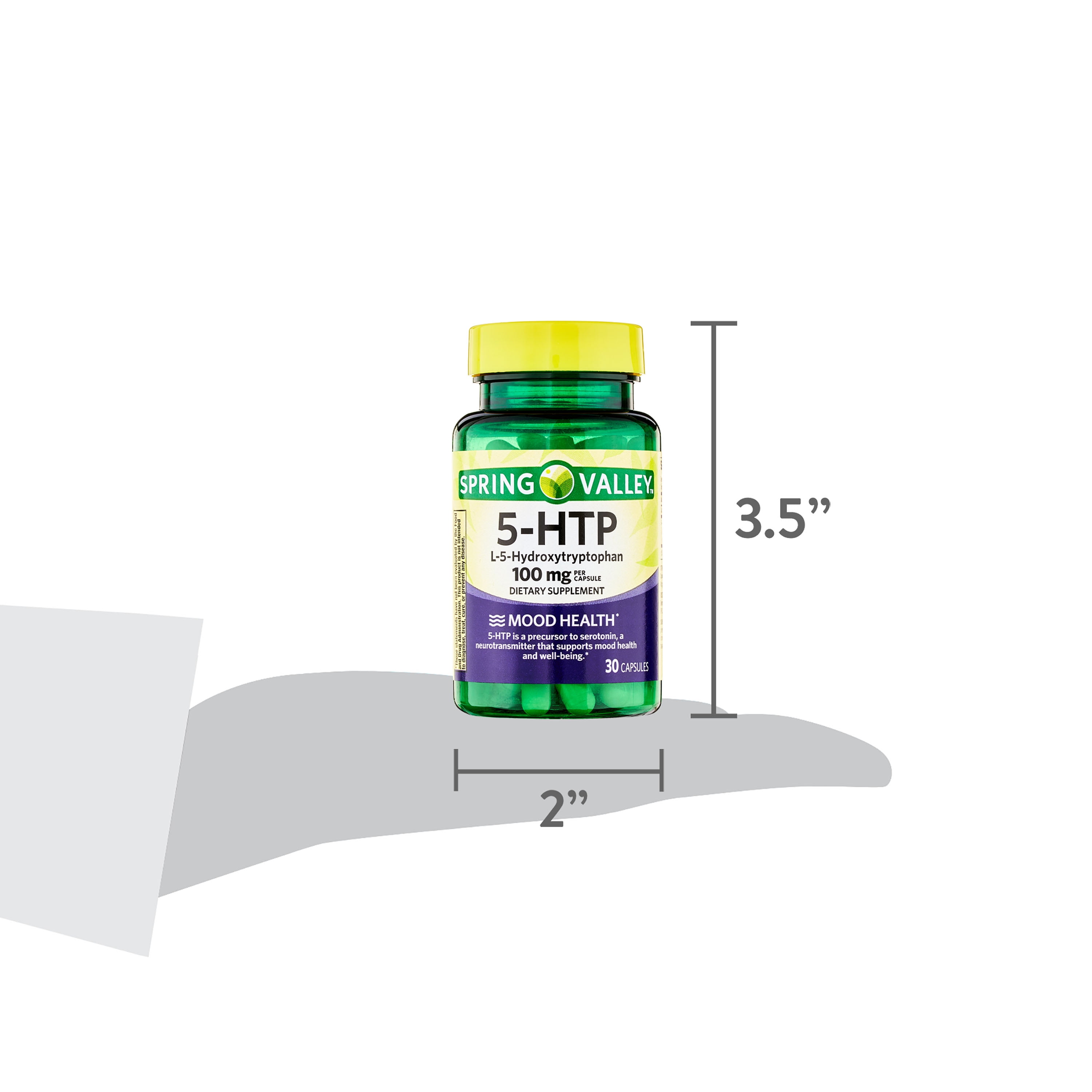 Spring Valley 5 HTP Capsules 100 mg 30 Count Bottle for Mood Support Supplement