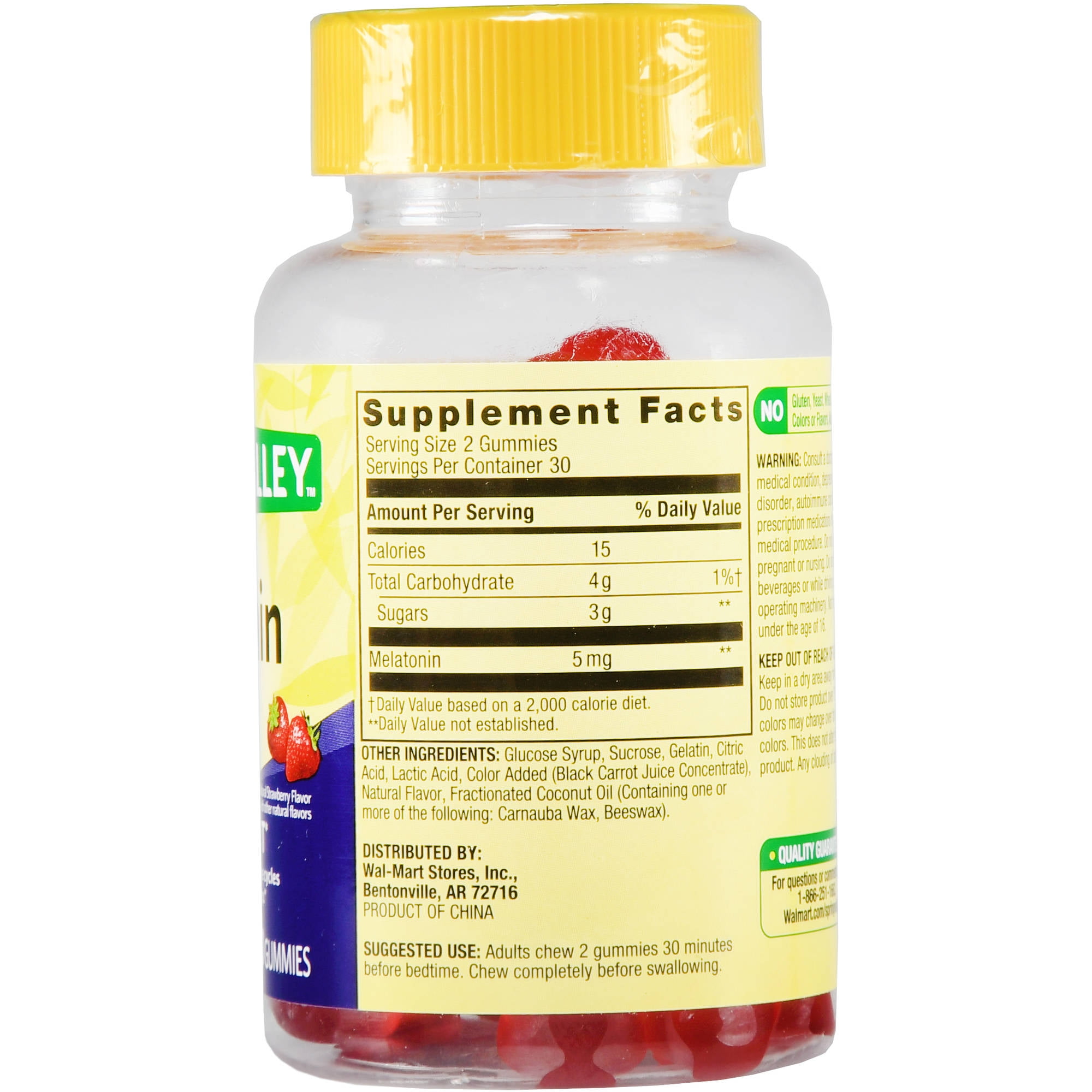 Spring Valley Melatonin Gummies Strawberry 5mg 60 Count for Better Sleep and Relaxation