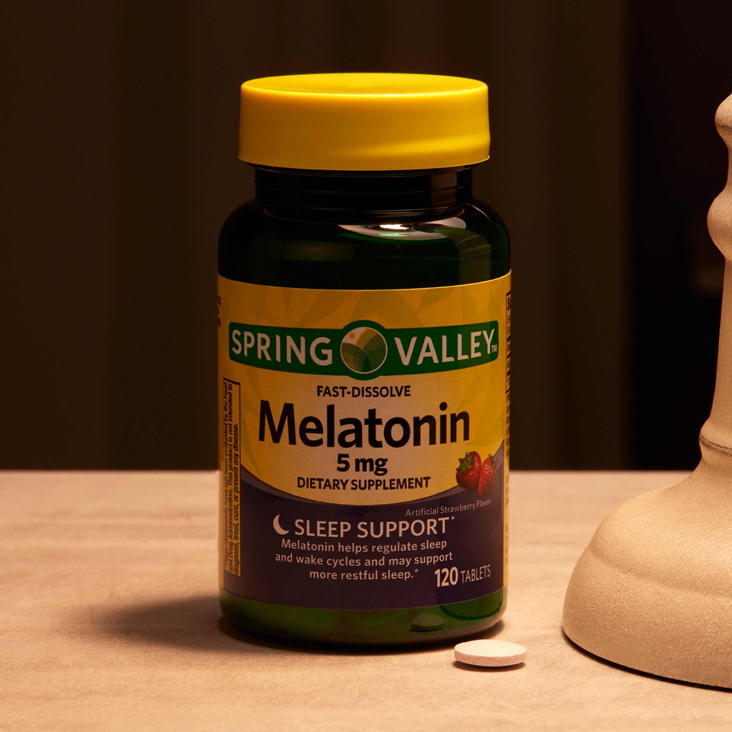 Spring Valley Melatonin Dietary Supplement Twin Pack 5mg 120 Count 2 Pack for Better Sleep