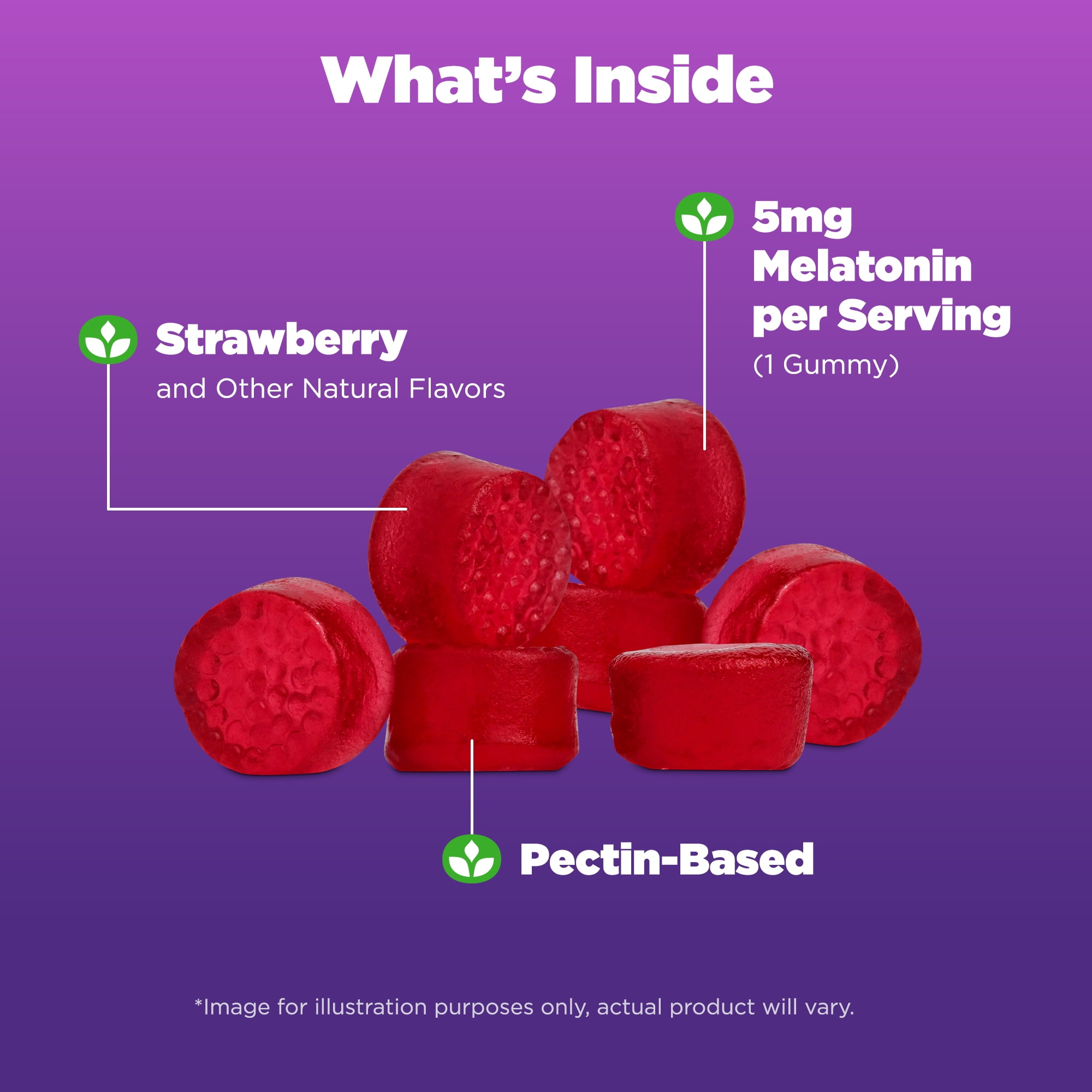 Natrol Melatonin Gummies Sleep Support Adults Strawberry Flavor 5mg 90 Count