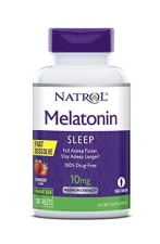 Natrol Melatonin Fast Dissolve Tablets 10mg Strawberry Flavor for Better Sleep & Immune Support
