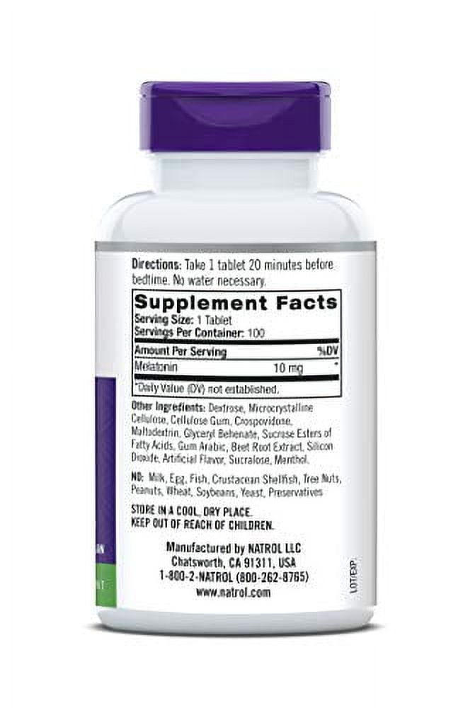 Natrol Melatonin Fast Dissolve Tablets 10mg Strawberry Flavor for Better Sleep & Immune Support