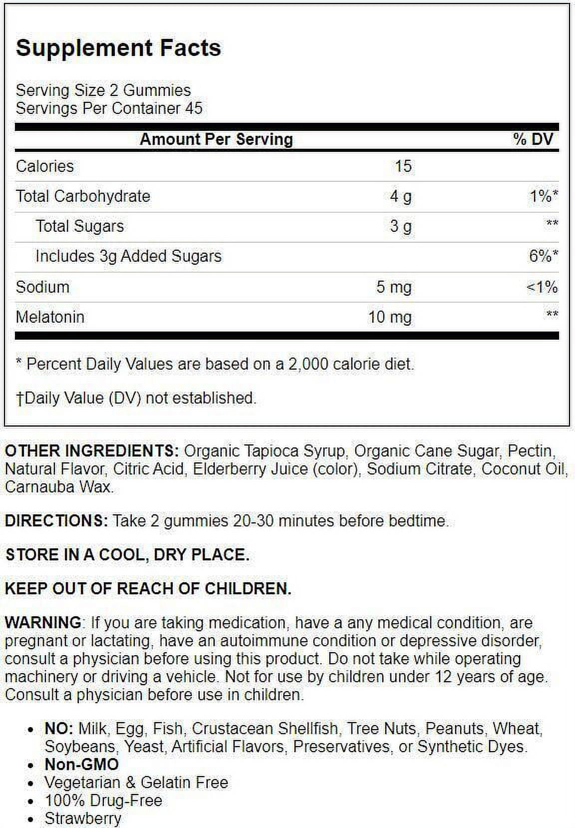 Natrol Melatonin Strawberry 10mg 90 Gummies for Restful Sleep