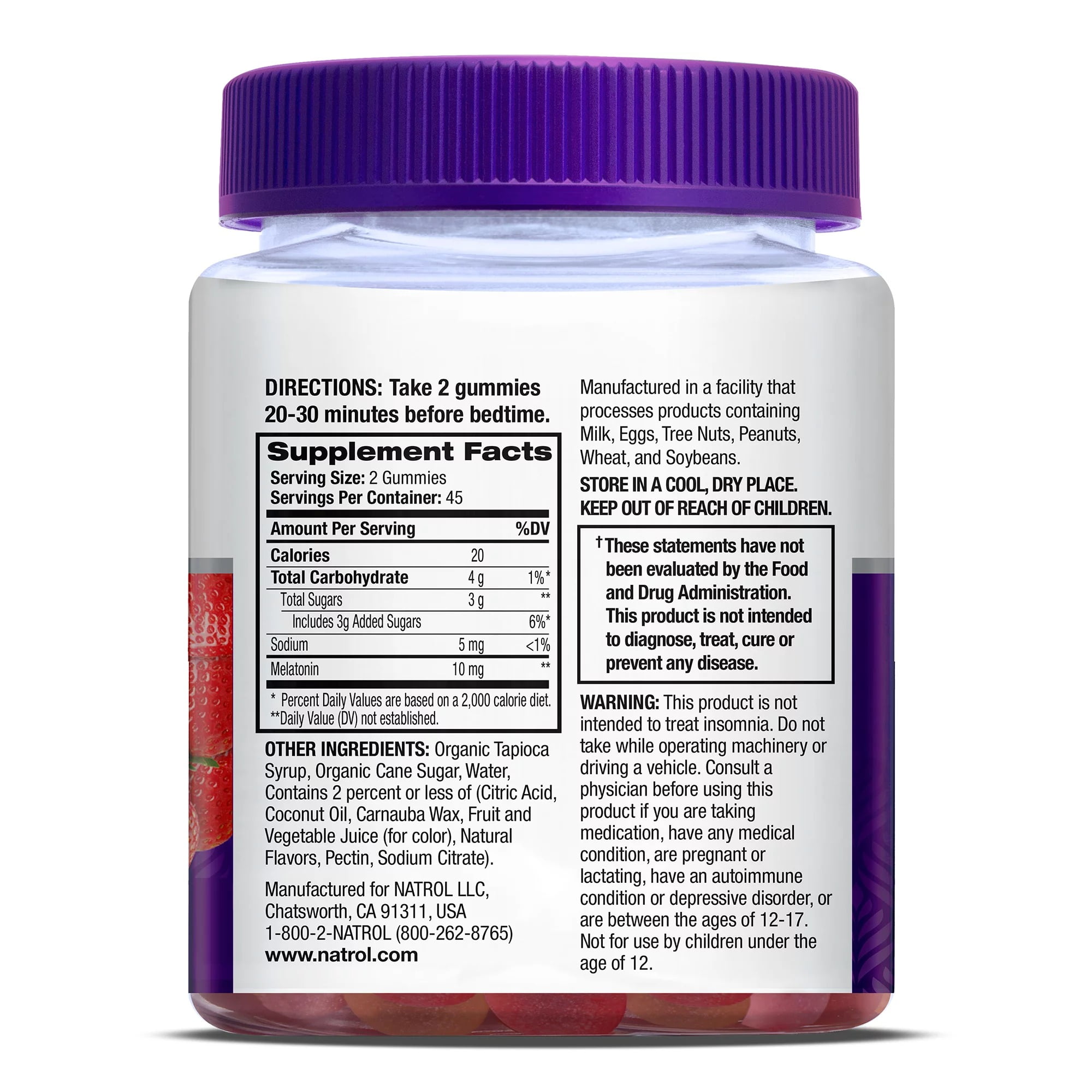 Natrol Melatonin Strawberry 10mg 90 Gummies for Restful Sleep