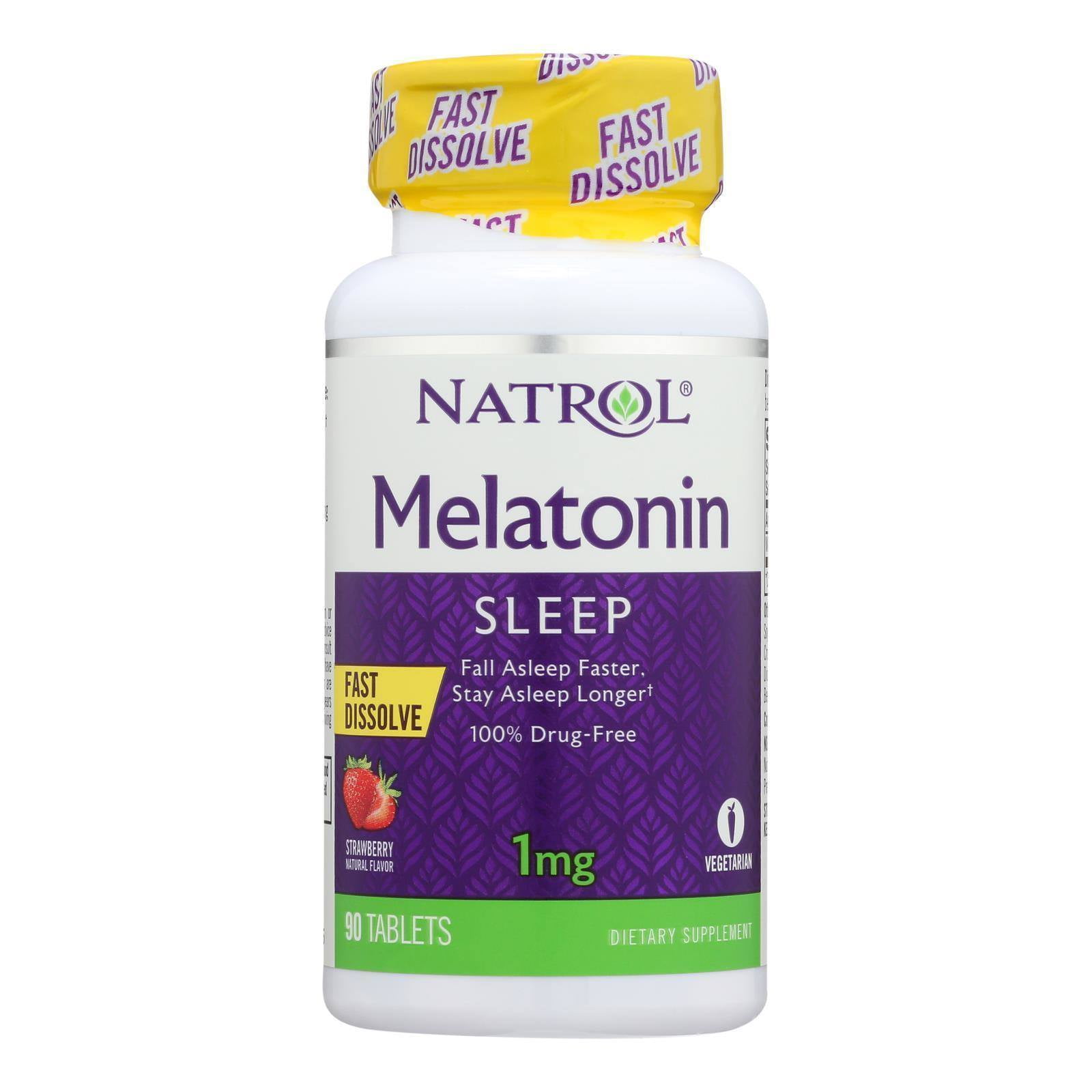 Natrol Fast Dissolving Melatonin 1mg 90 Tablets for Natural Sleep Aid