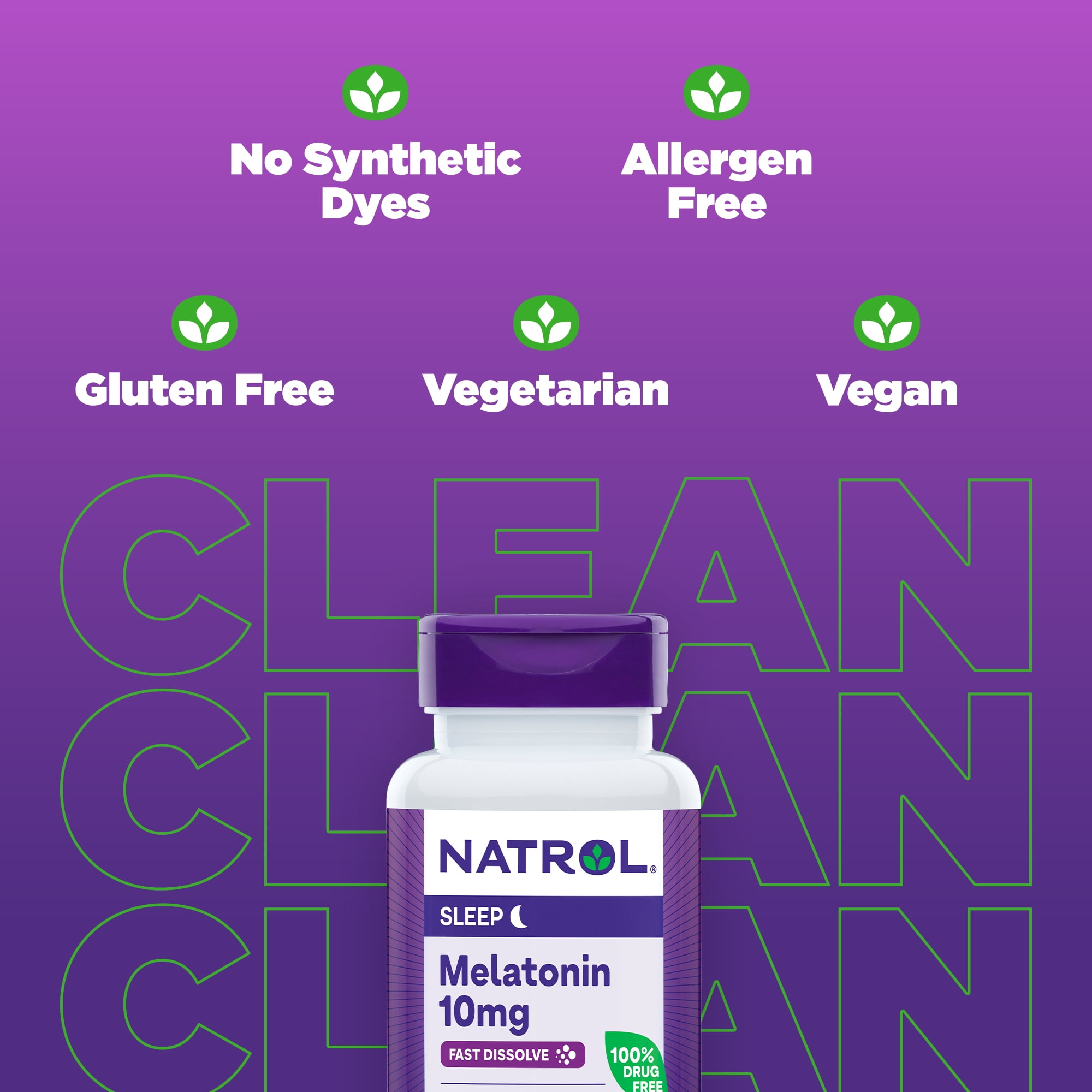 Natrol Sleep Melatonin Fast Dissolve Tablets Nighttime Sleep Aid Strawberry Flavor 10mg 60 Ct
