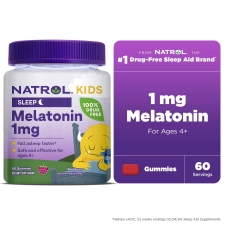 Natrol Kids Melatonin Sleep Gummies for Children Raspberry Flavor 1mg 60 Count