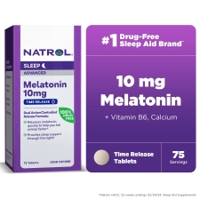 Natrol Sleep Advanced Melatonin Time Release Nighttime Sleep Aid 10mg 75 Count Tablets