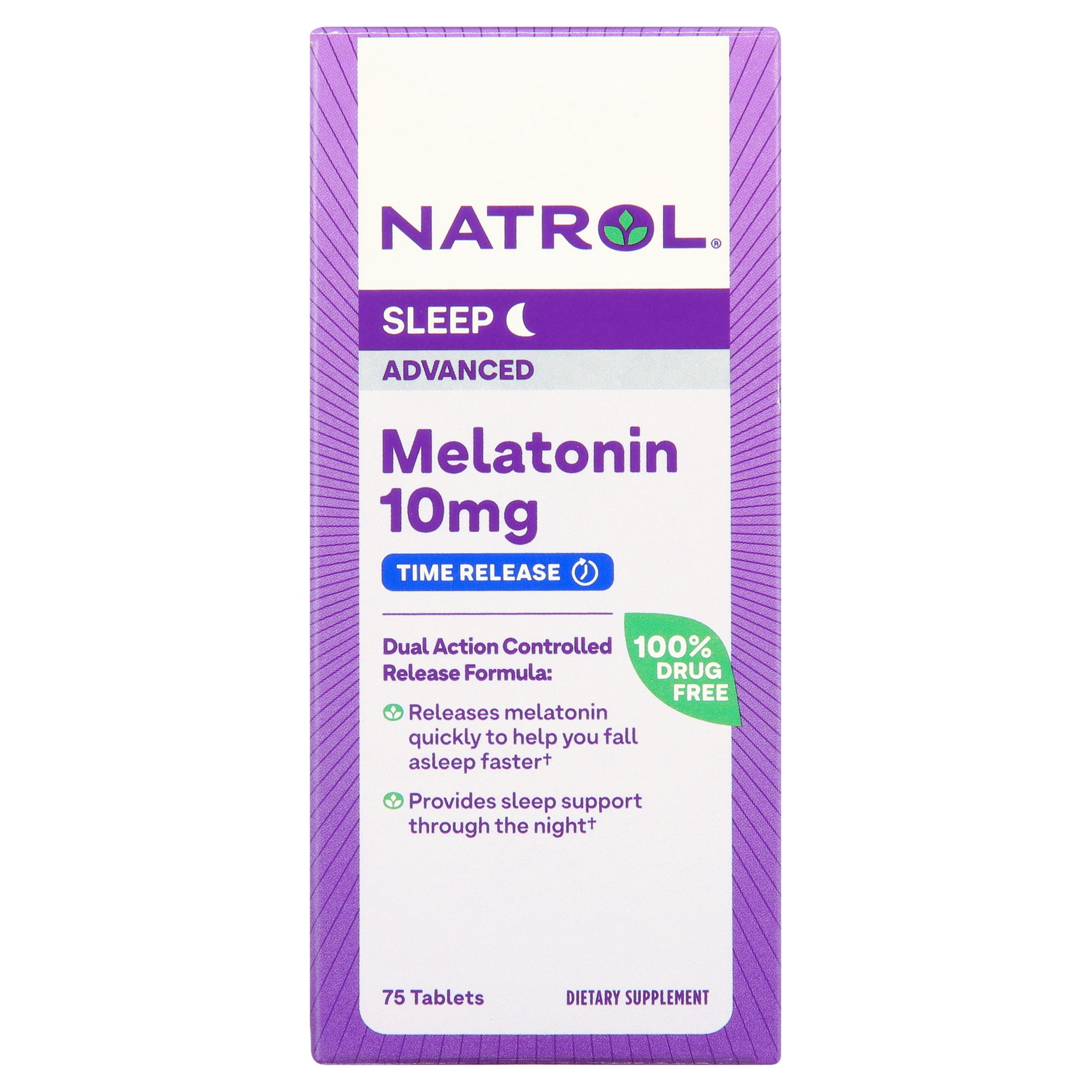 Natrol Sleep Advanced Melatonin Time Release Nighttime Sleep Aid 10mg 75 Count Tablets