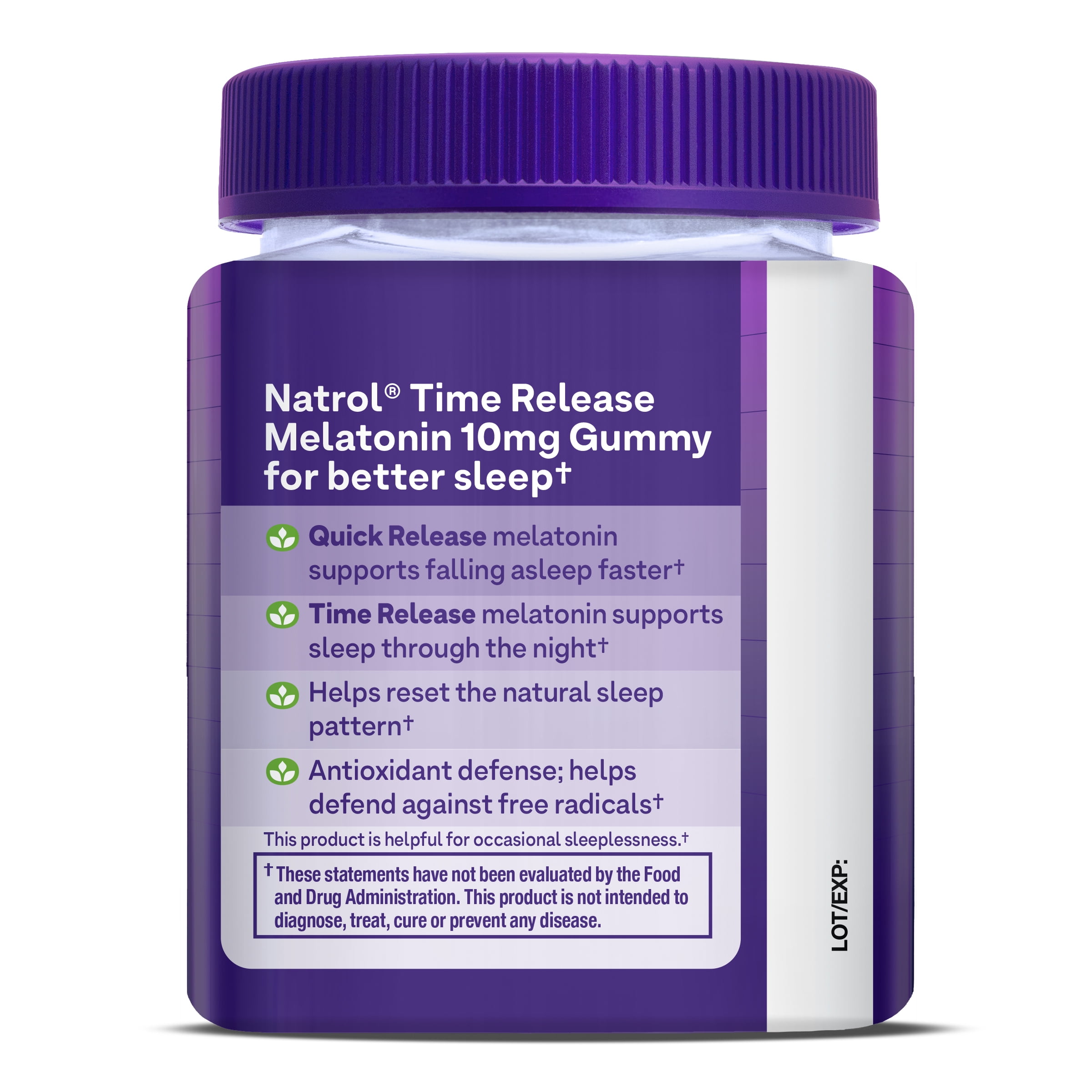 Natrol Time Release Melatonin 10mg Adult Sleep Gummies Strawberry Flavored 35 Servings
