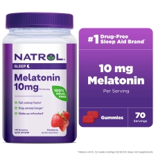 Natrol Melatonin Gummies Sleep Support Adults Strawberry Flavor 10mg 140 Count