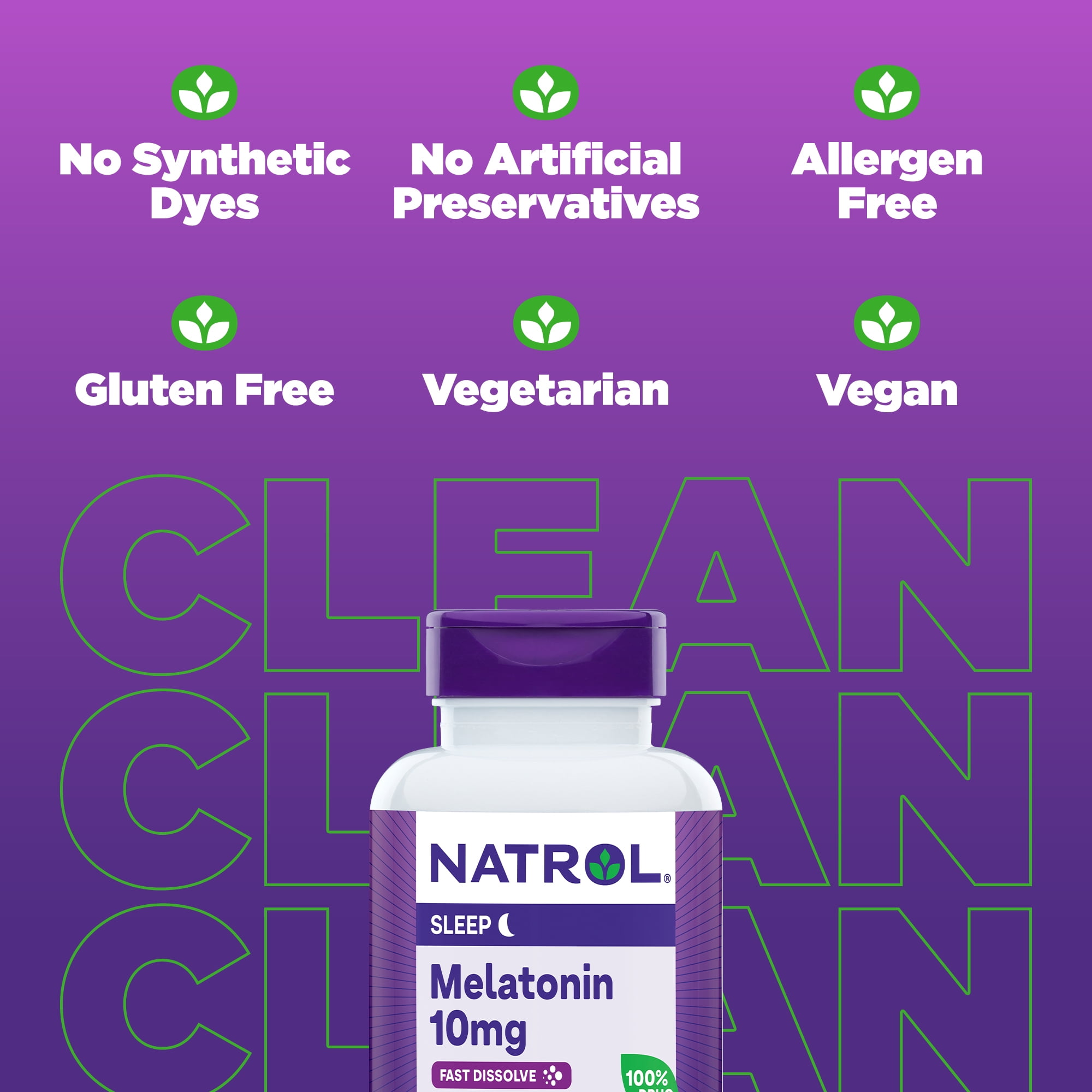 Natrol Sleep Melatonin Fast Dissolve Tablets Nighttime Sleep Aid Strawberry Flavor 10mg 100 Ct