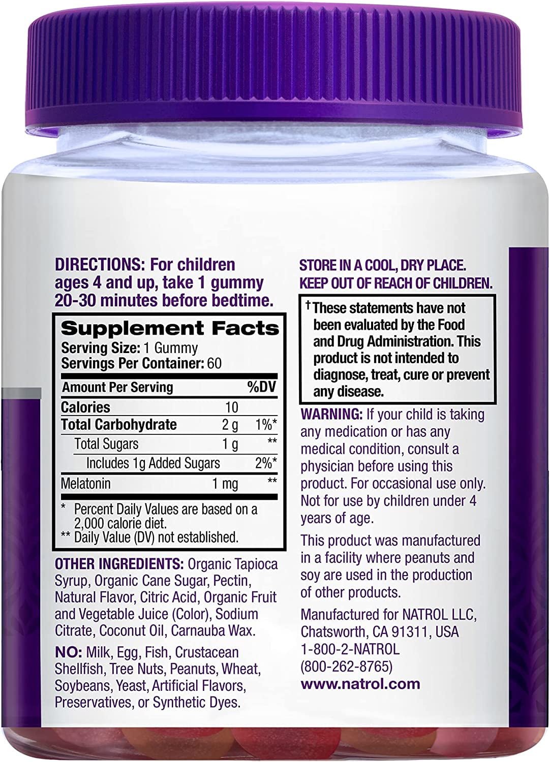 Natrol Kids Melatonin Sleep Aid Gummies for Children Berry Flavored Pack of 60