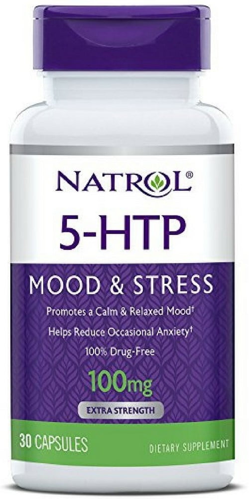 Natrol 5-HTP 100mg Capsules 30 Count Pack of 3 for Stress Relief Sleep Support