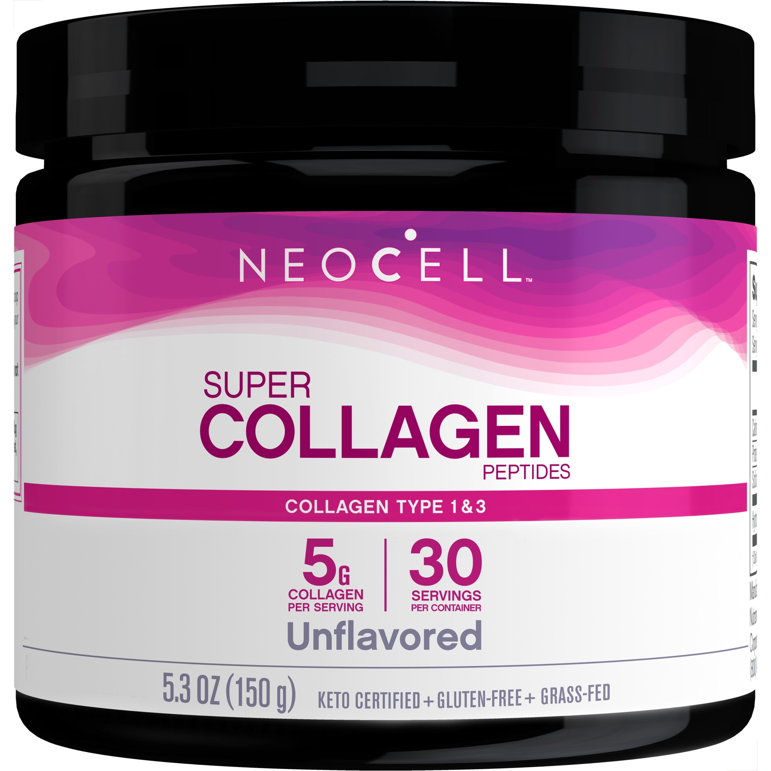 NeoCell Super Collagen Peptides Grass-Fed Types 1 3 Unflavored 5.3 oz Boost collagen for radiant skin, hair, nails.