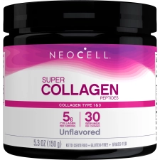 NeoCell Super Collagen Peptides Grass-Fed Types 1 3 Unflavored 5.3 oz Boost collagen for radiant skin, hair, nails.
